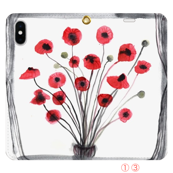 Poppy ポピー 手帳型 スマートフォンケース Yukiko Moriyama Art Design