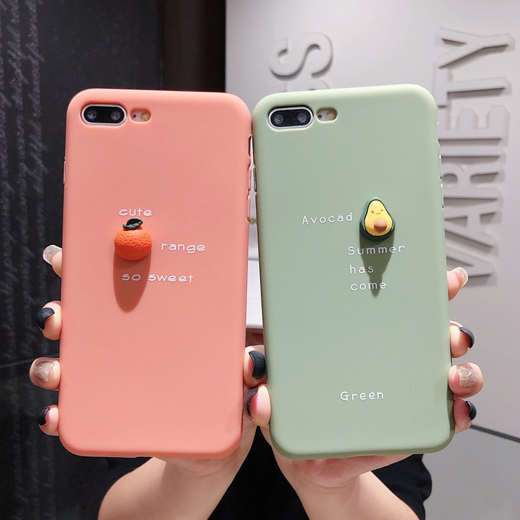【2色】iphone シリコン スマホケース アボカド オレンジ おしゃれ かわいい 人気 注目 | Q-toworld(キュートワールド