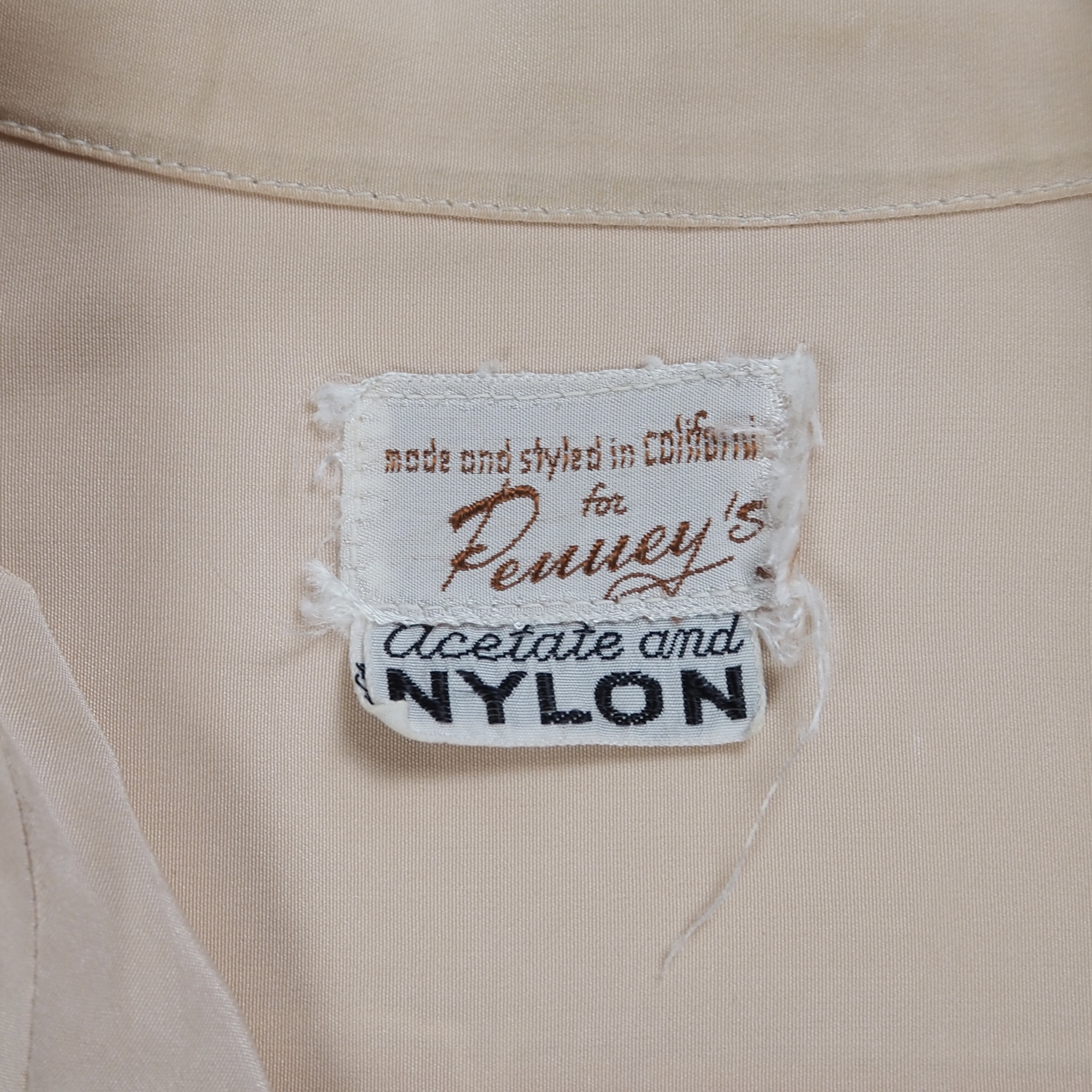 【ビッグサイズ】50’s Penny’s ナイロンシャツ ピンク XL の画像 11