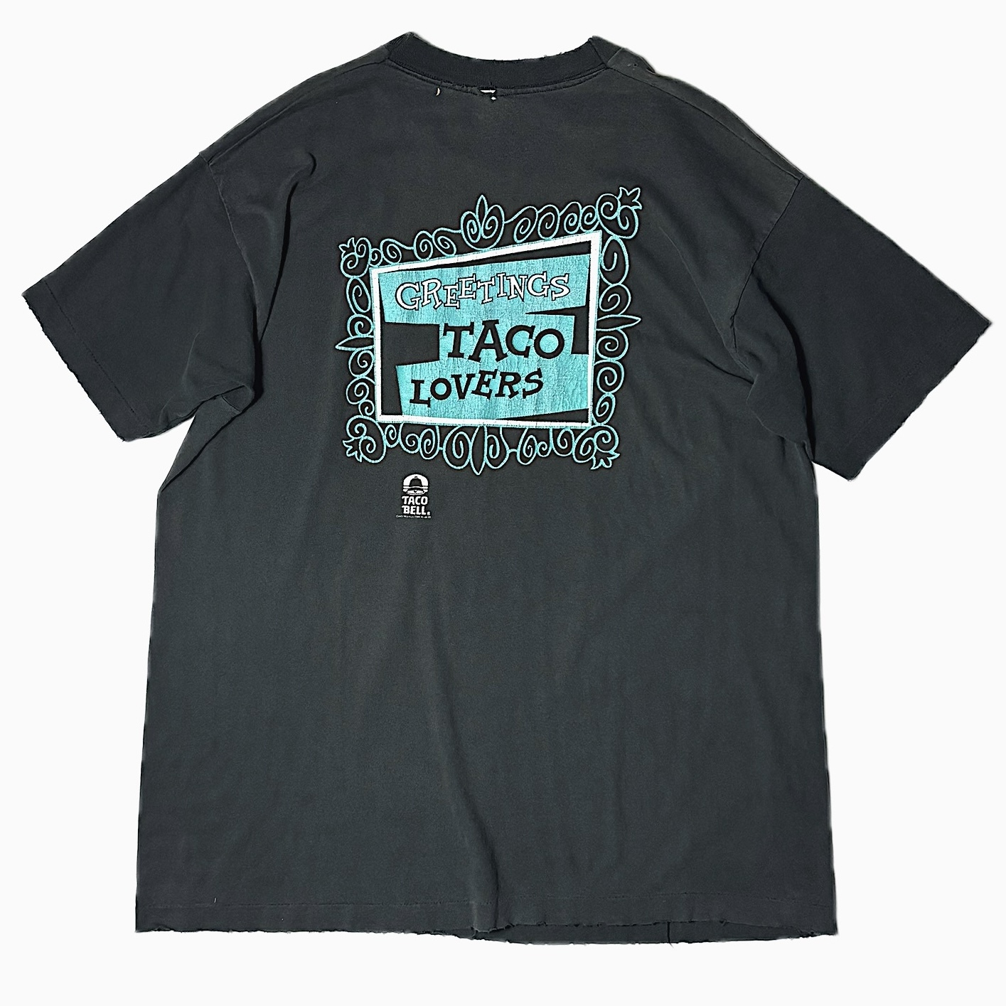 Vintage 90's【FRUIT OF THE LOOM】"Rocky and Bullwinkle × TACO BELL" Grunge T-shirt の画像 2