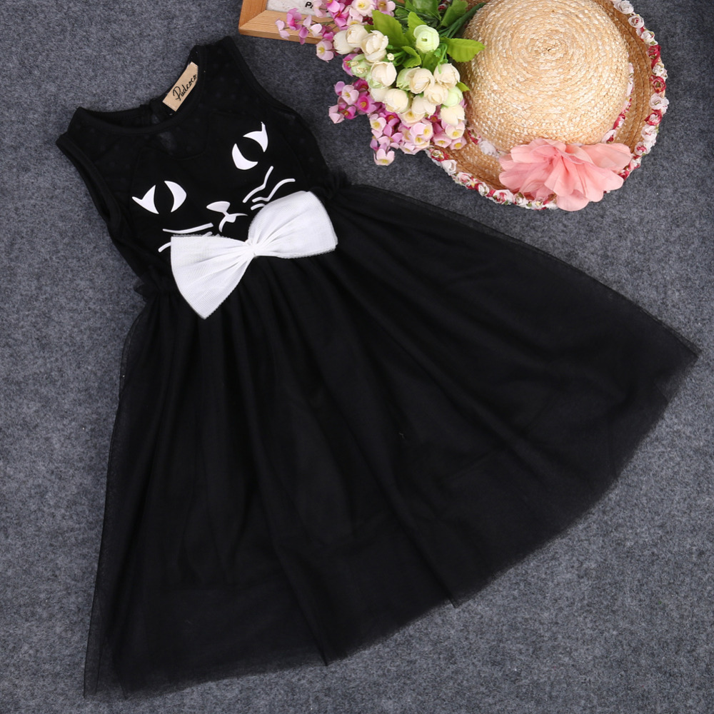 子供 ワンピース 猫ちゃん 黒 ブラック かわいい リボン ワンピ Antoinette