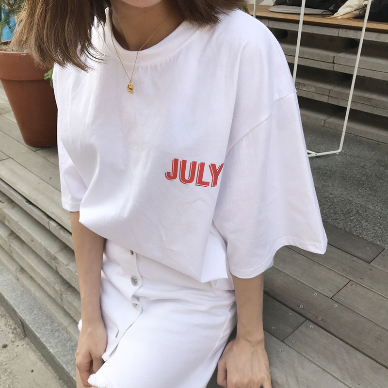 July ワンポイントロゴ入りtシャツ 白t バックロゴ レタープリント レトロ ゆるtシャツ 半袖 5分袖 ゆったり ドロップショルダー 無地 ラウンドネック ナチュラル レトロ ガーリー More Lluze モア ルーゼ July ワンポイントロゴ入りtシャツ 白t バックロゴ レタープリント レトロ ゆるtシャツ 半袖 5分袖 ゆったり ドロップショルダー 無地 ラウンドネック ナチュラル レトロ ガーリー More Lluze モア ルーゼ