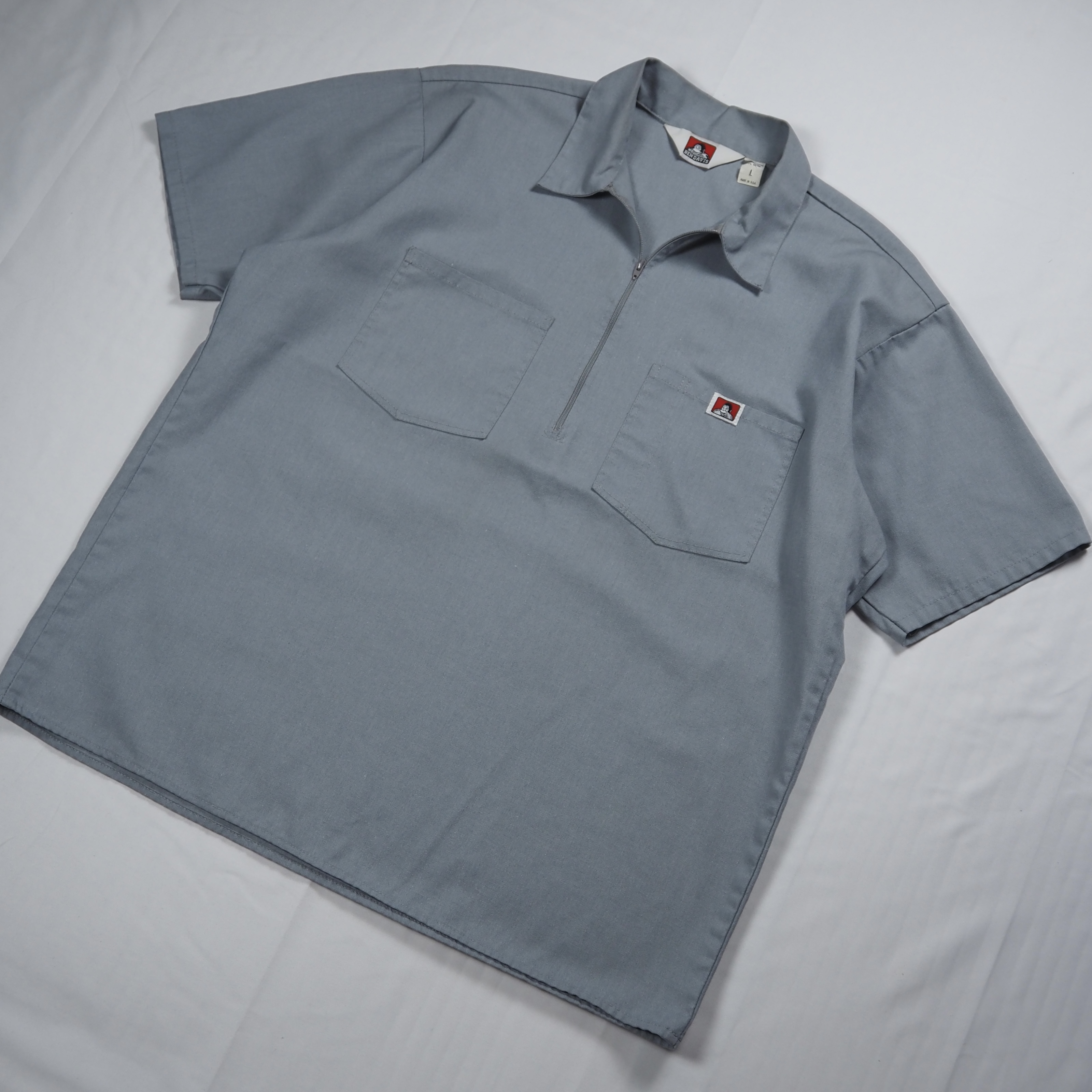 80’s Ben Davis ハーフジップシャツ グレー Lサイズ の画像 4