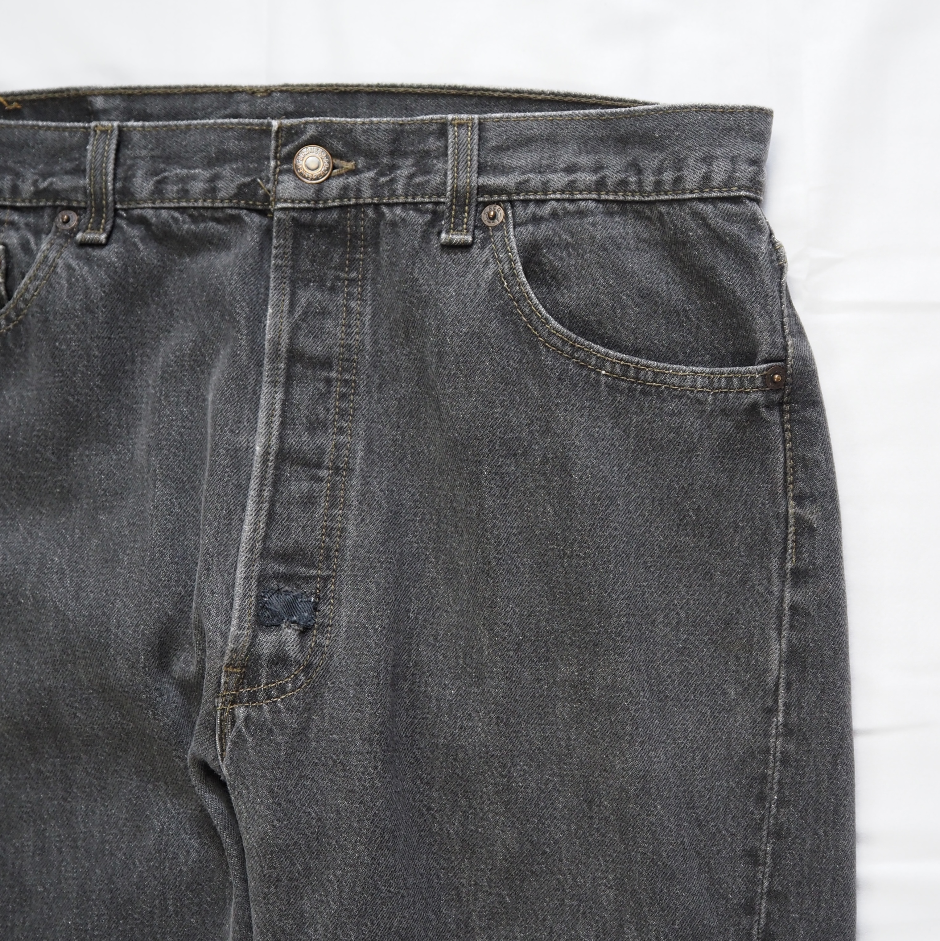 90’s Levi’s 501 先染めブラックデニム 36×30 の画像 4
