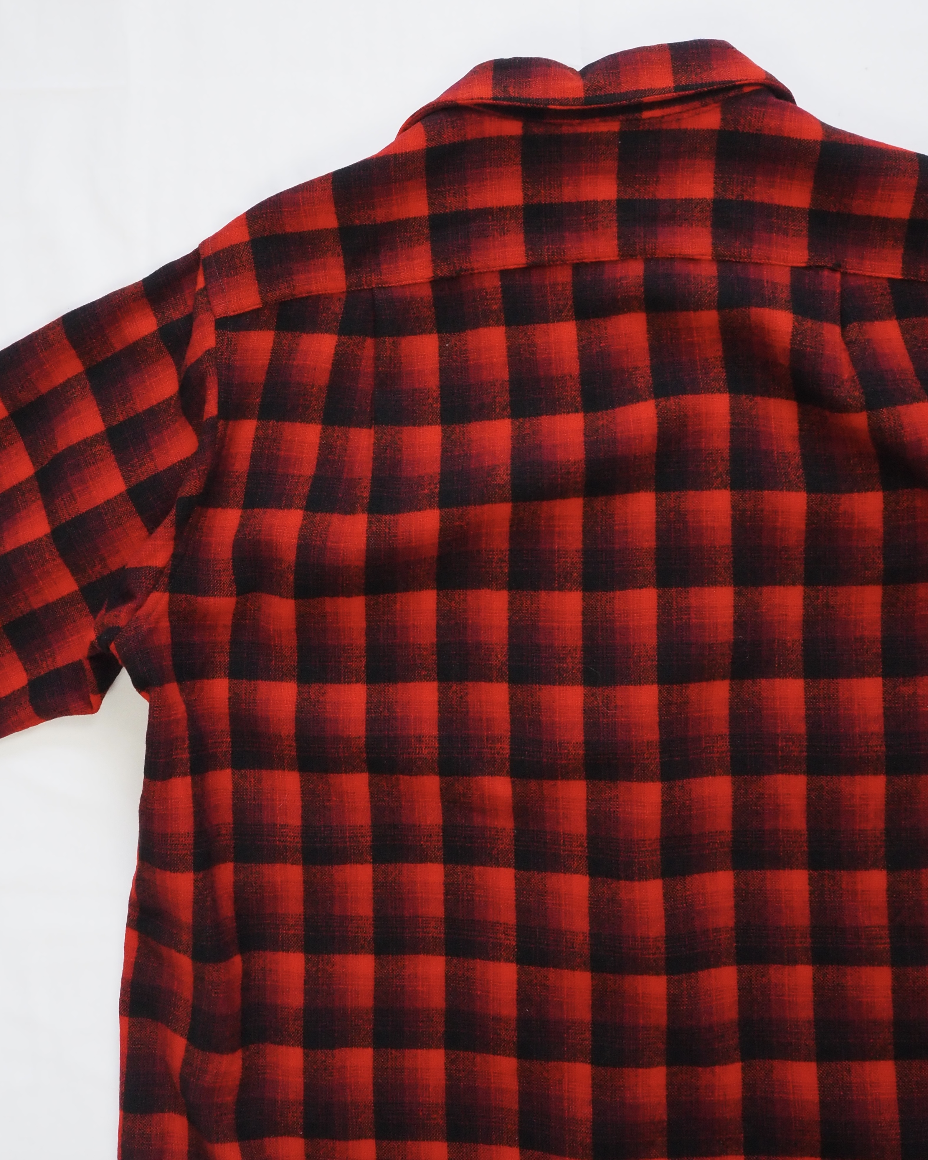 【VCM入荷】50’s Pendleton ウールシャツ オンブレチェック レッド×ブラック の画像 16