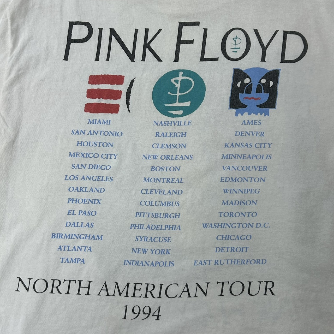 Pink Floyd North American Tour Vintage Band T-Shirt White BROCKUM L の画像 6