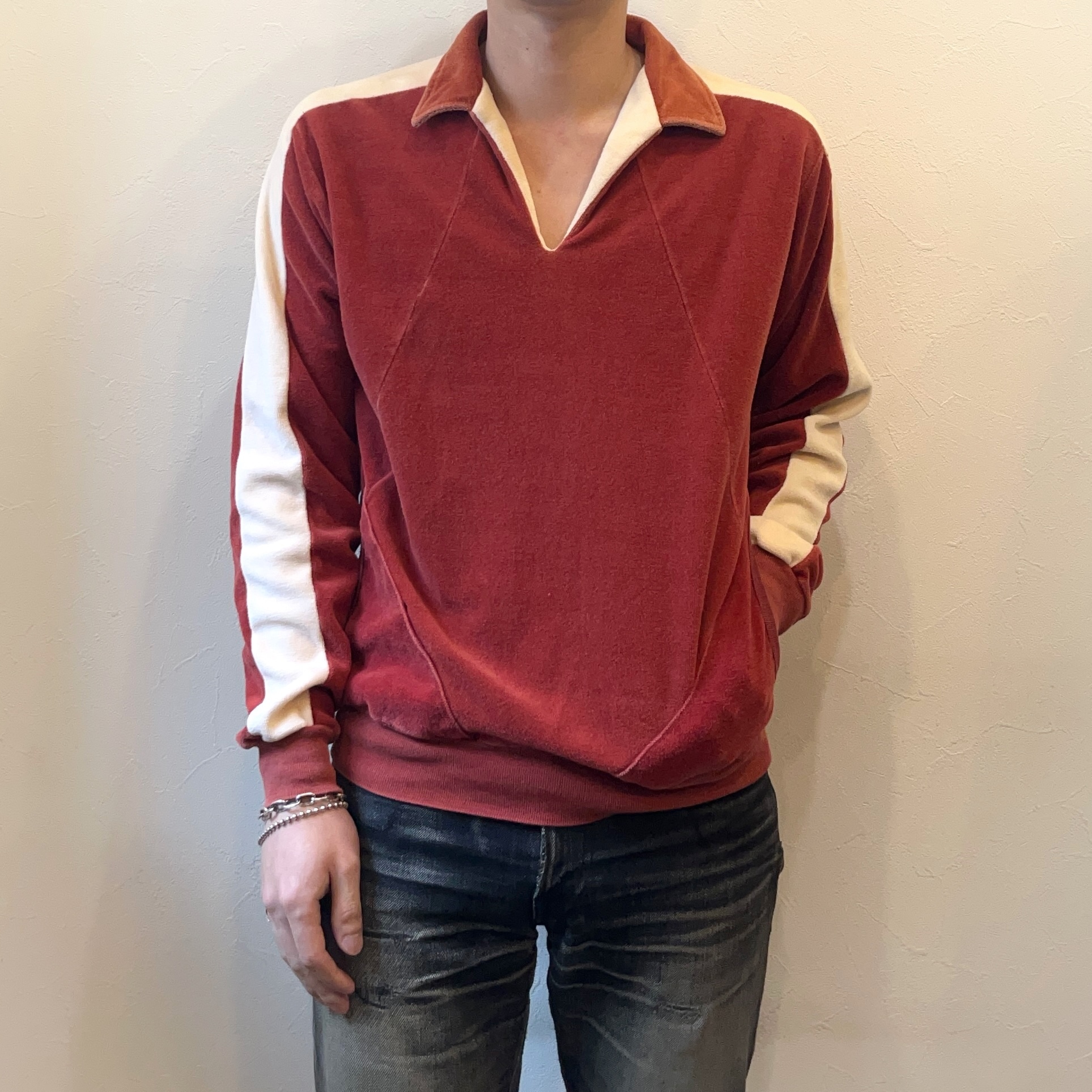 Vintage 70〜80's【campus velour】Velour Pullover Shirt の画像 3