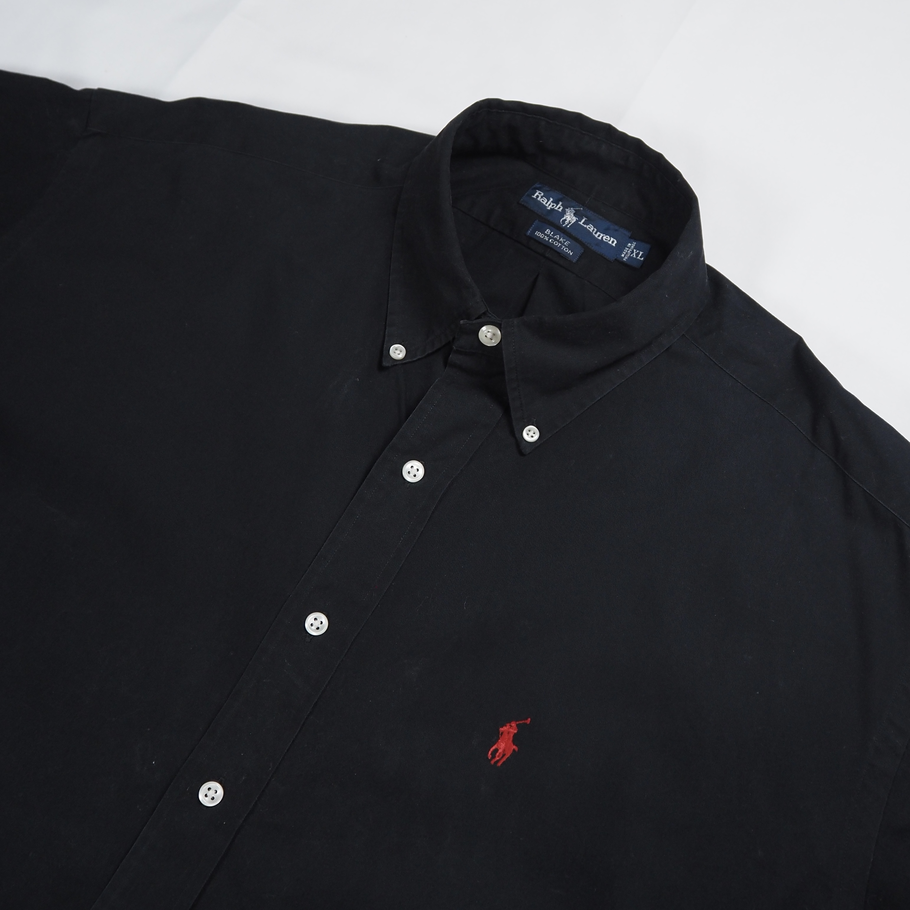90’s Ralph Lauren Blake BDシャツ ブラック XL の画像 6