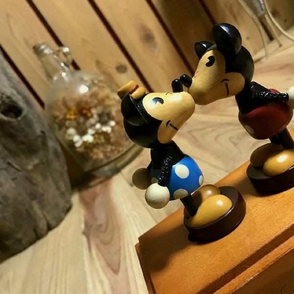 Disneyディズニー Sankyo日本電産サンキョー ミッキーマウス ミニーマウスからくりオルゴール 星に願いを レトロヴィンテージ Treasure Chest おしゃれなインテリア 雑貨 ヴィンテージ品のお店
