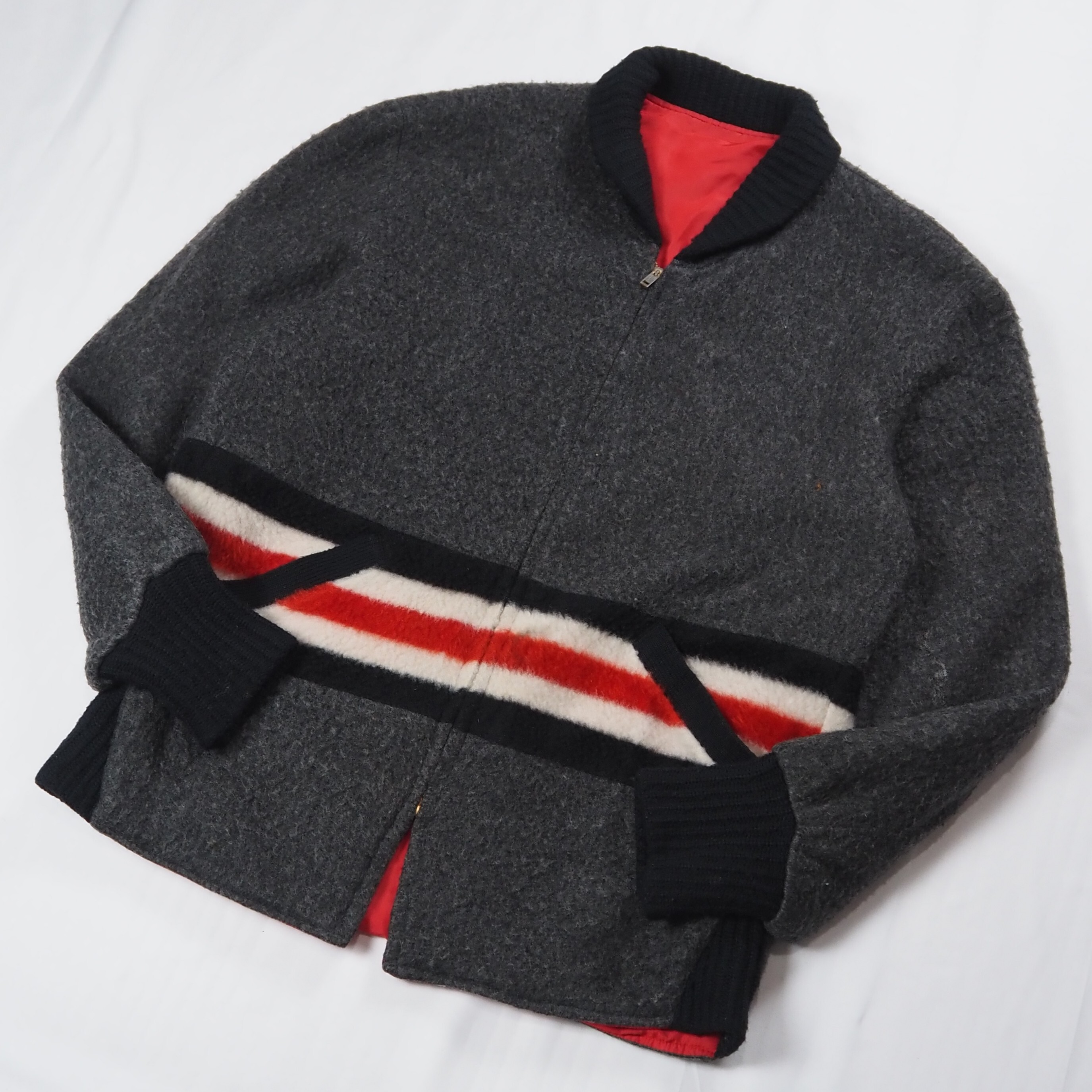 【9/23 20:00入荷】50's ファラオジャケット リバーシブル グレー×レッド の画像 2