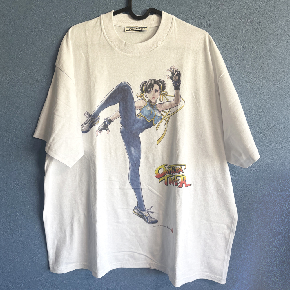 CAPCOM Street Fighter V × オニツカタイガー × 漫画家桂正和 春麗【古着/Tシャツ/格闘ゲーム/希少品/非売品/ASK品】
