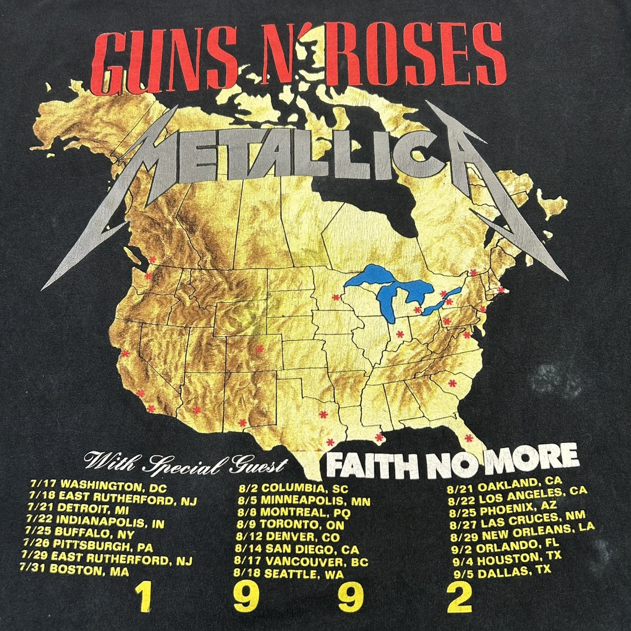 Metallica × Guns N' Roses パロディグラフィック バンドTシャツ L の画像 6
