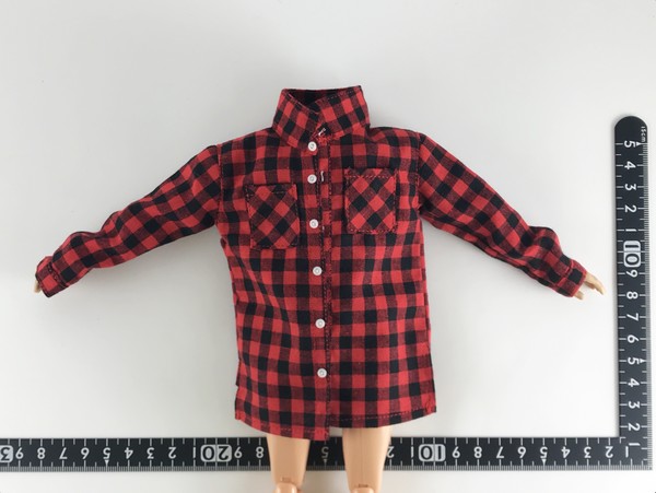 ドール服 1 6 男性用27 赤黒ギンガムチェック柄シャツ Stk ドール 衣装専門店 燦燦 7b
