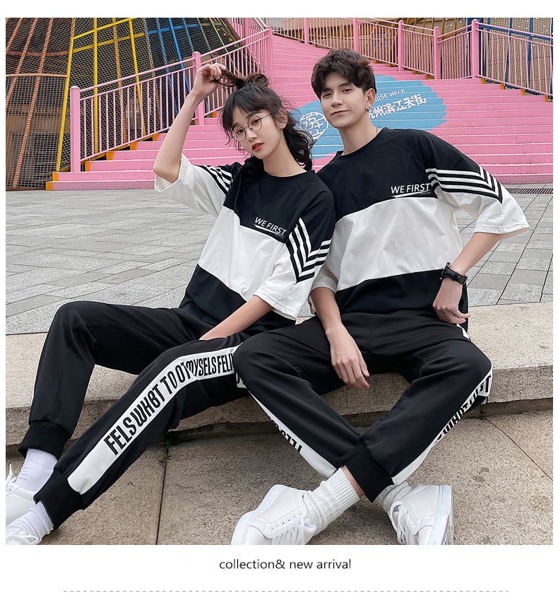 半袖 スウェット トレーナー セットアップ 0752 カップル ペアルック リンクコーデ カジュアル お揃い デート 夫婦 親子 カップルのリンクコーデ専門店 Pair Cele ペアセレ