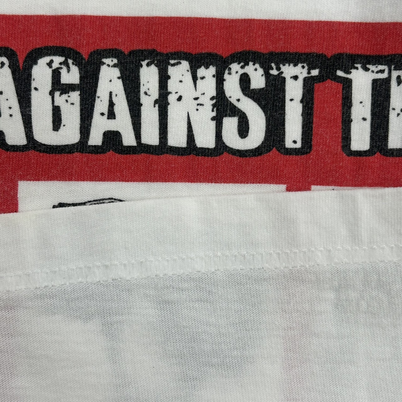 Rage Against The Machine メッセージプリント Tシャツ バンドT ホワイト XL の画像 11