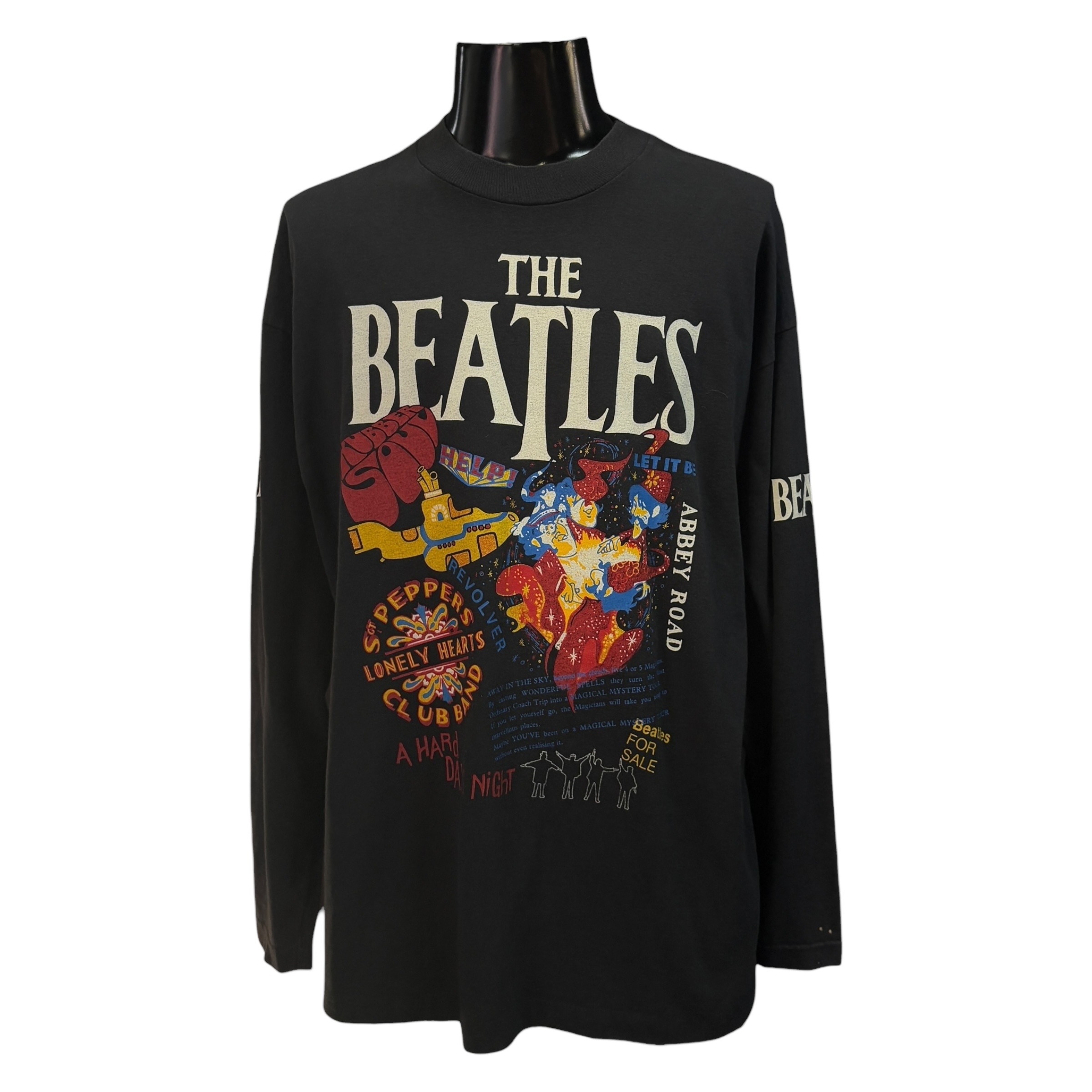 【THE BEATLES】ビートルズ 90’s 名曲&メンバープリント Vintage ロングTシャツ XL
