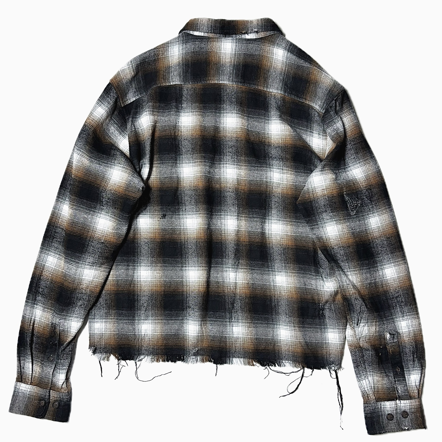 Vintage Grunge Ombre Check Shirt の画像 2