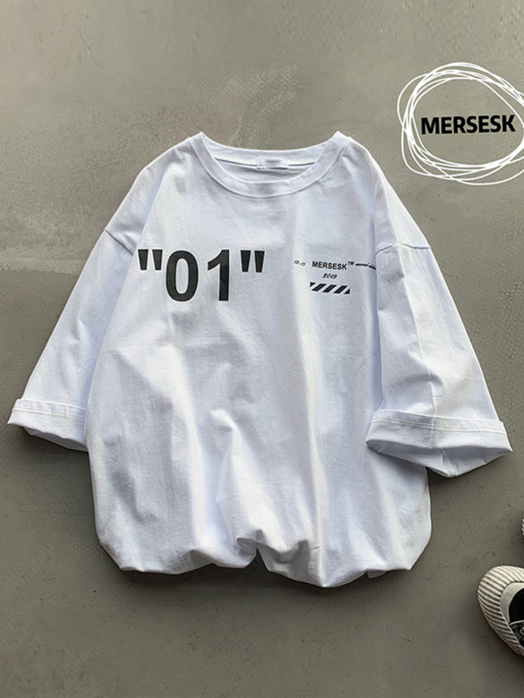 ユニセックス オーバーサイズ ロゴ Tシャツ バックプリント メンズライク Quietgirl