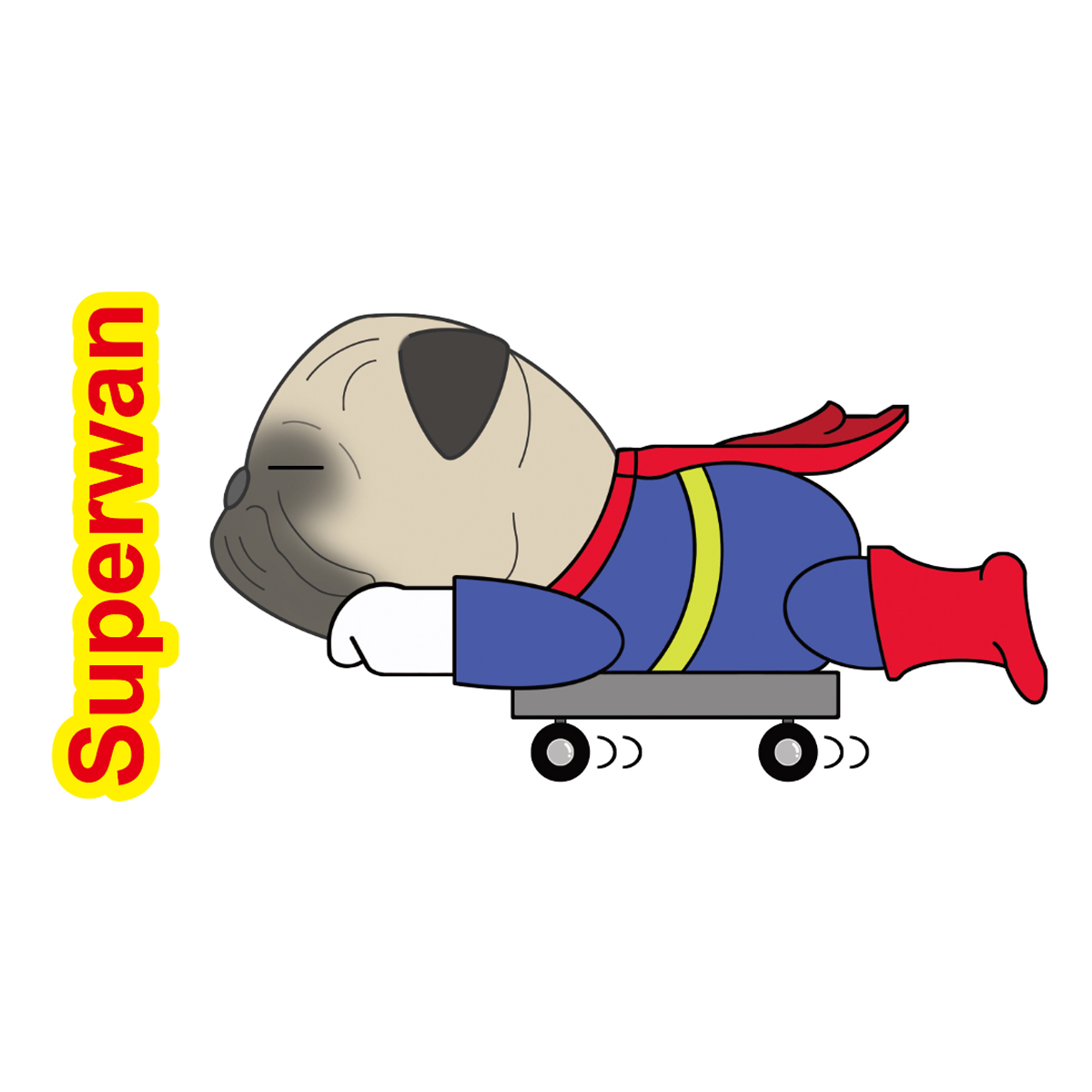 Superwanステッカー パグ 犬 犬ステッカー 車 窓 玄関 犬種別 名入れ ステッカー カーステッカー グッズ ドッグステッカー Argent