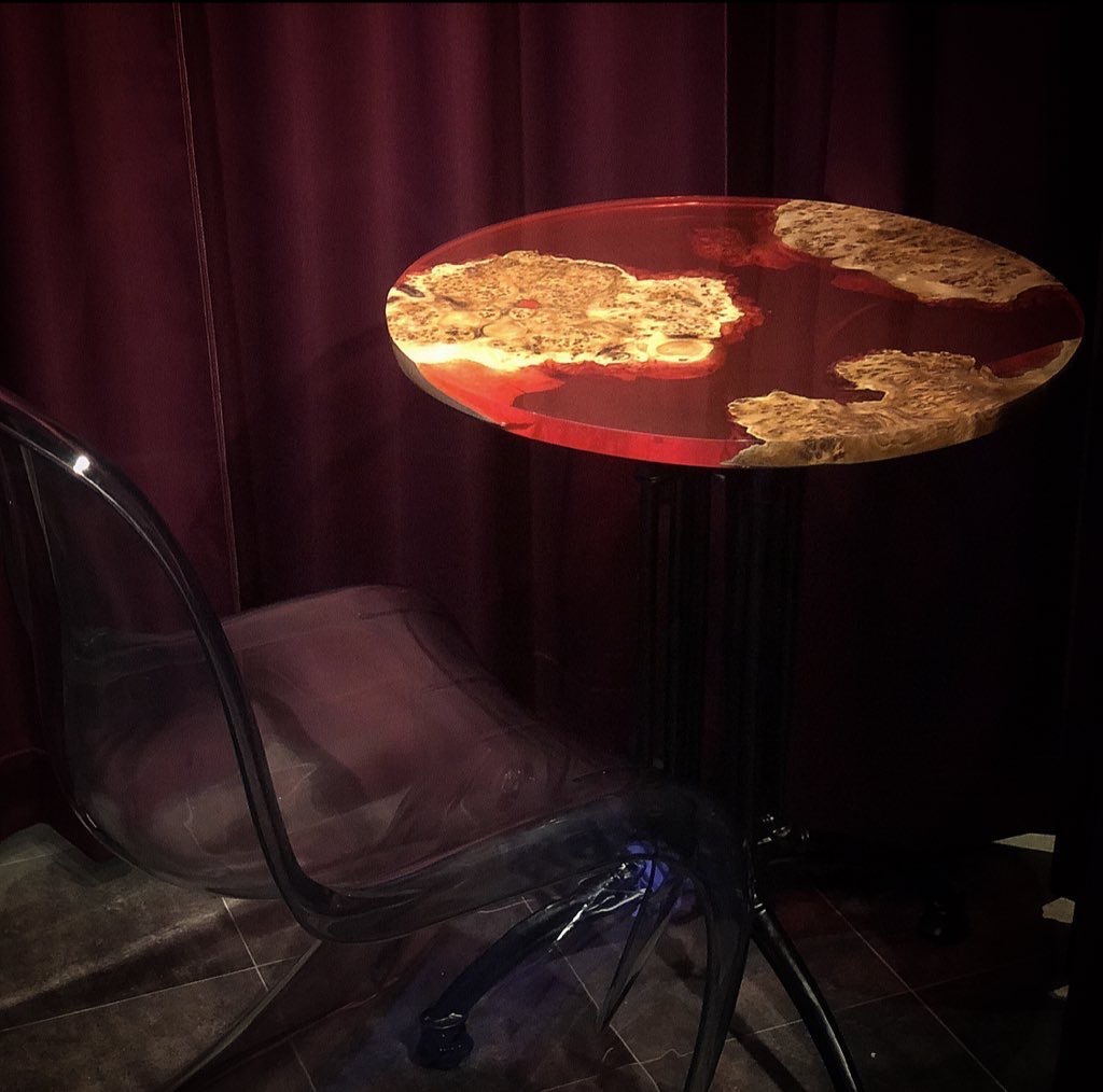 resin×nire circle table/レジン×ニレ丸テーブル Canreate（キャンリート）