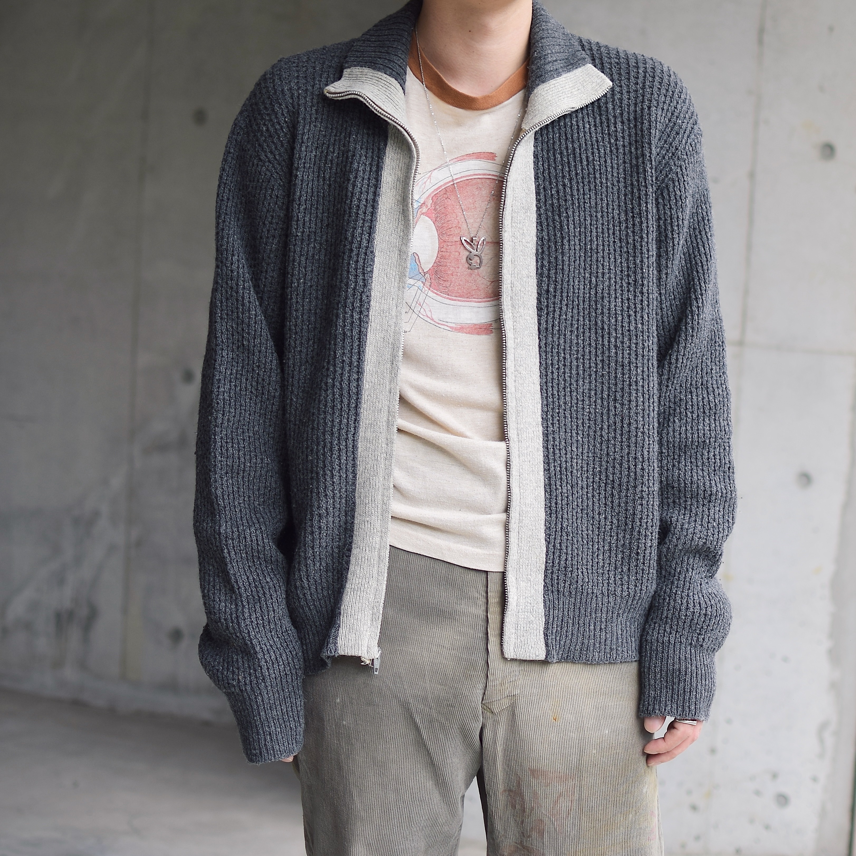 Vintage 60's【PILGRIM】Zip-up Knit Cardigan の画像 3