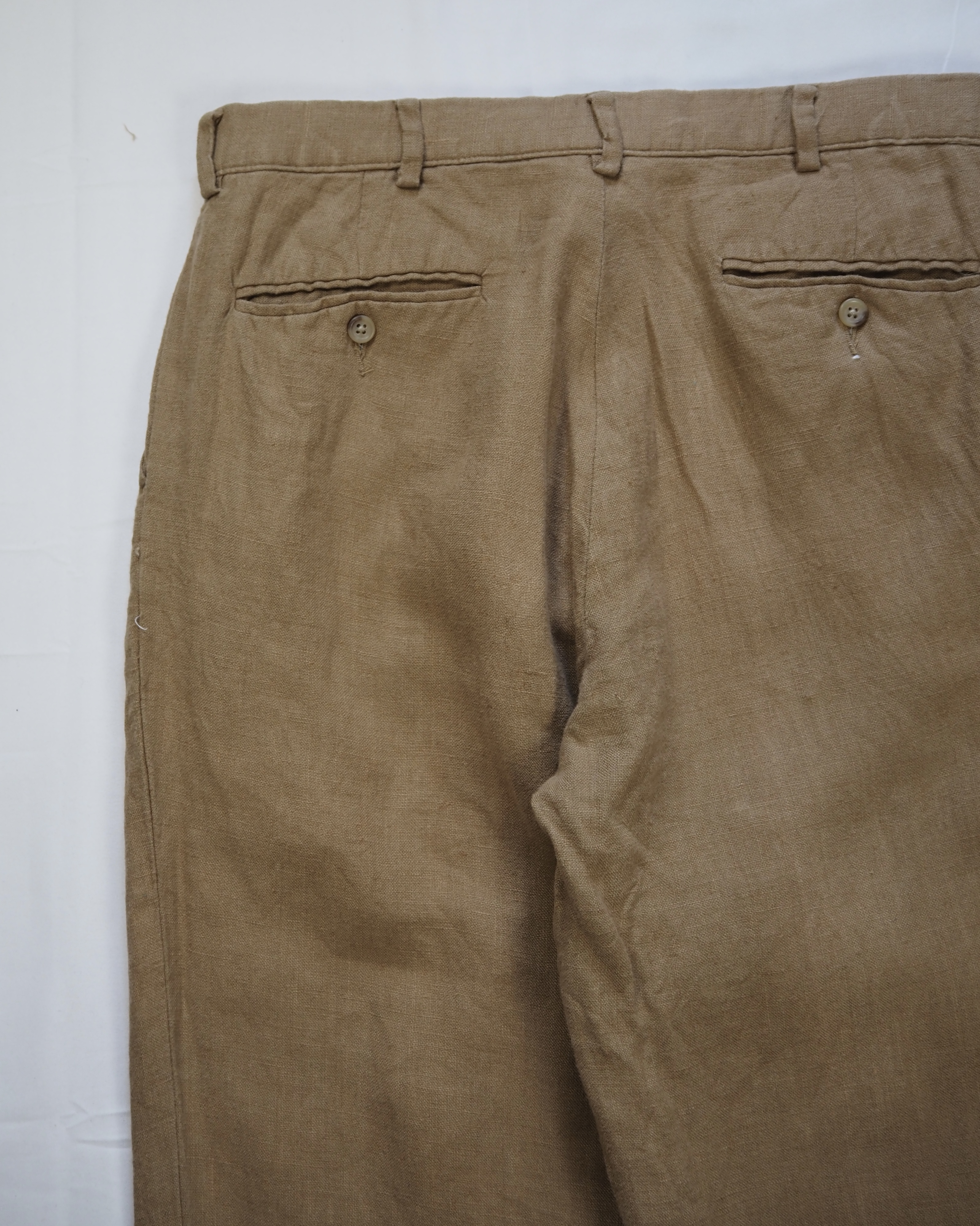 【5/6(水) 20:00入荷】90’s Ralph Lauren リネンスラックス 32×30 ブラウン の画像 13