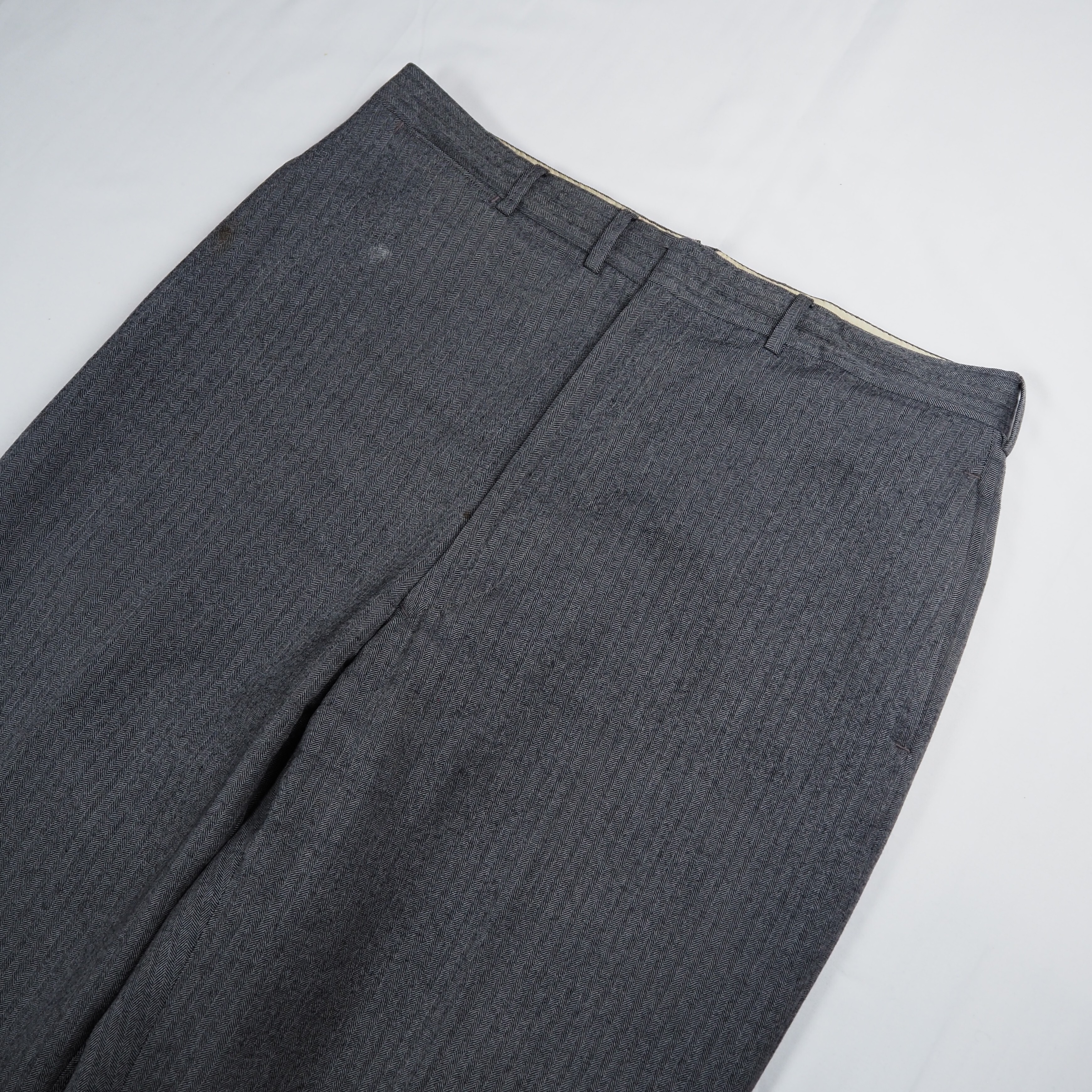 【9/23 20:00入荷】50's ウールスラックス グレー タロンジップ ノータック の画像 2