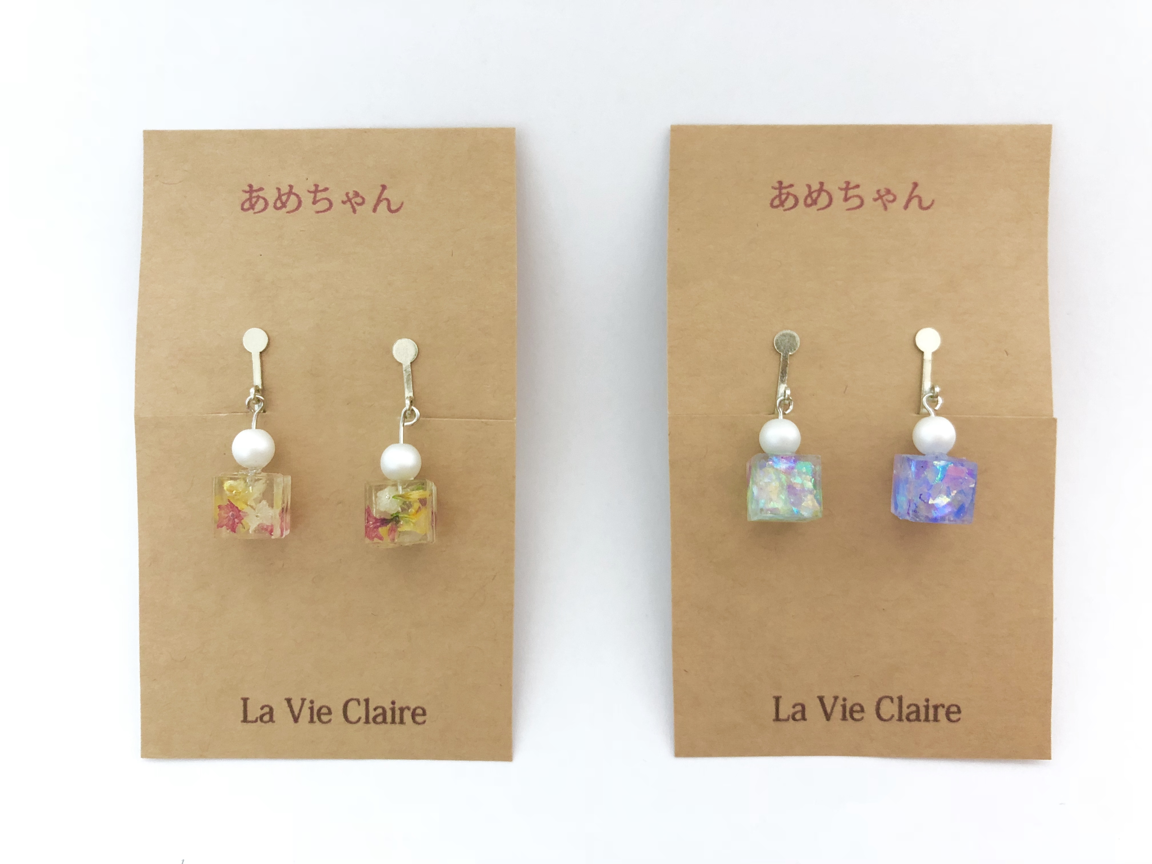 キューブピアス イヤリング あめちゃん 受注製作 La Vie Claire