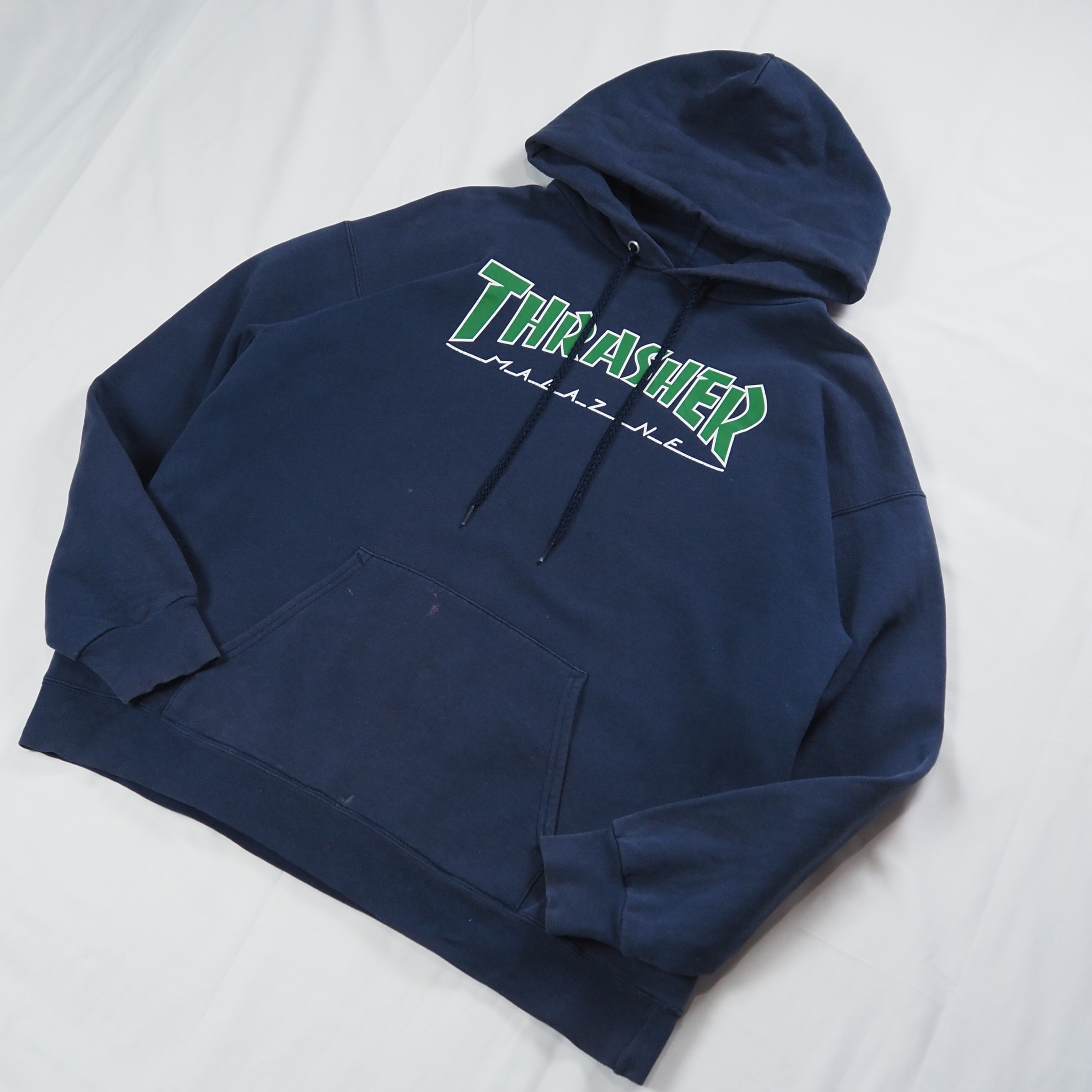 00's Thrasher フーディ ネイビー Lサイズ程度 の画像 3