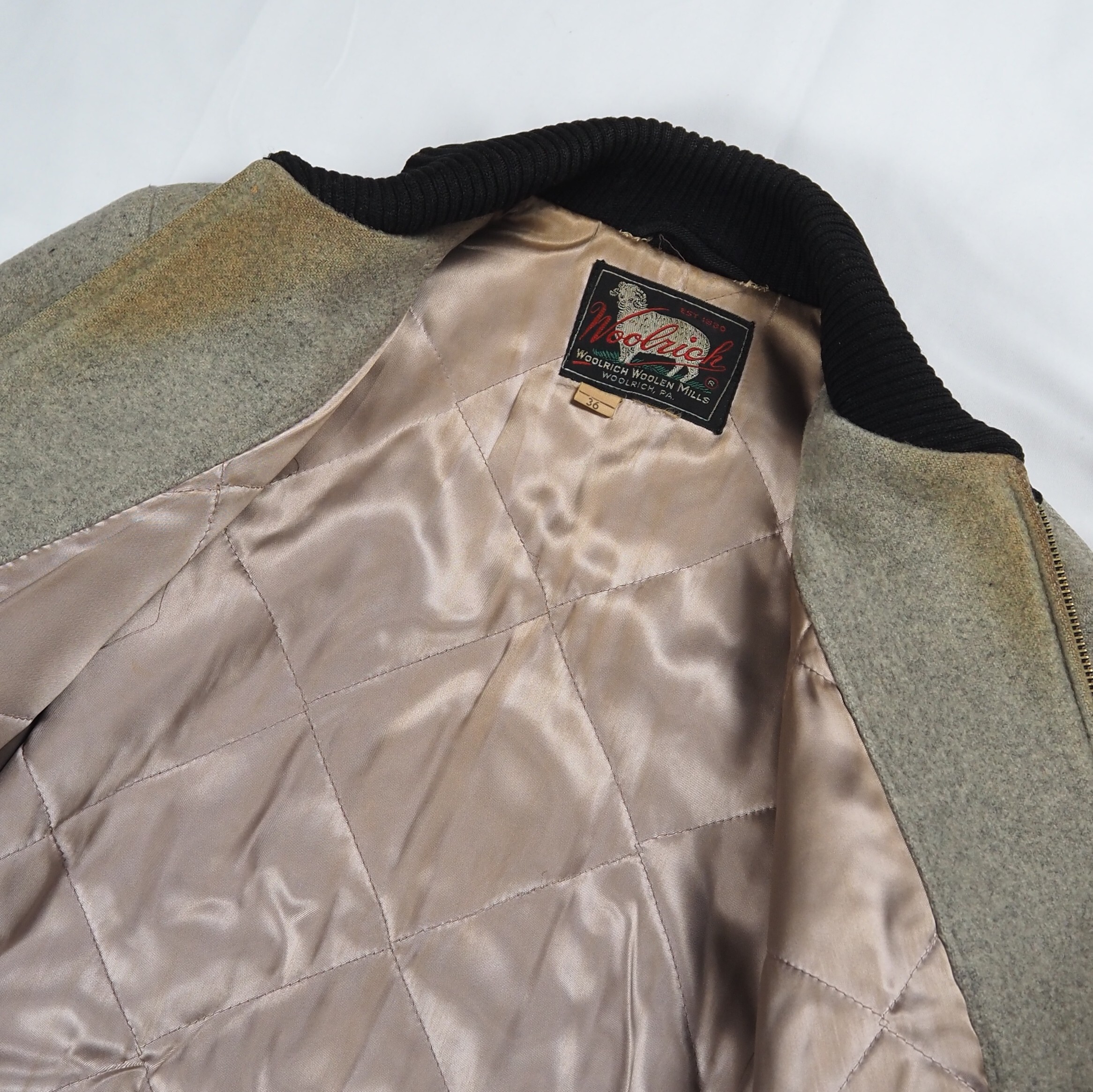 【9/23 20:00入荷】50's Woolrich ファラオジャケット グレー×ブラック の画像 13
