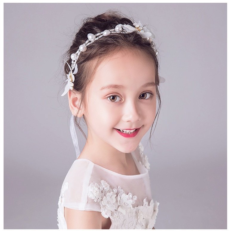 子どもカチューシャ フラワーティアラ ヘアバンド 子供用 フォーマル 髪飾り ヘアアクセサリー キッズ 結婚式 ウェディング 発表会 入園式 卒園式 Dresszone