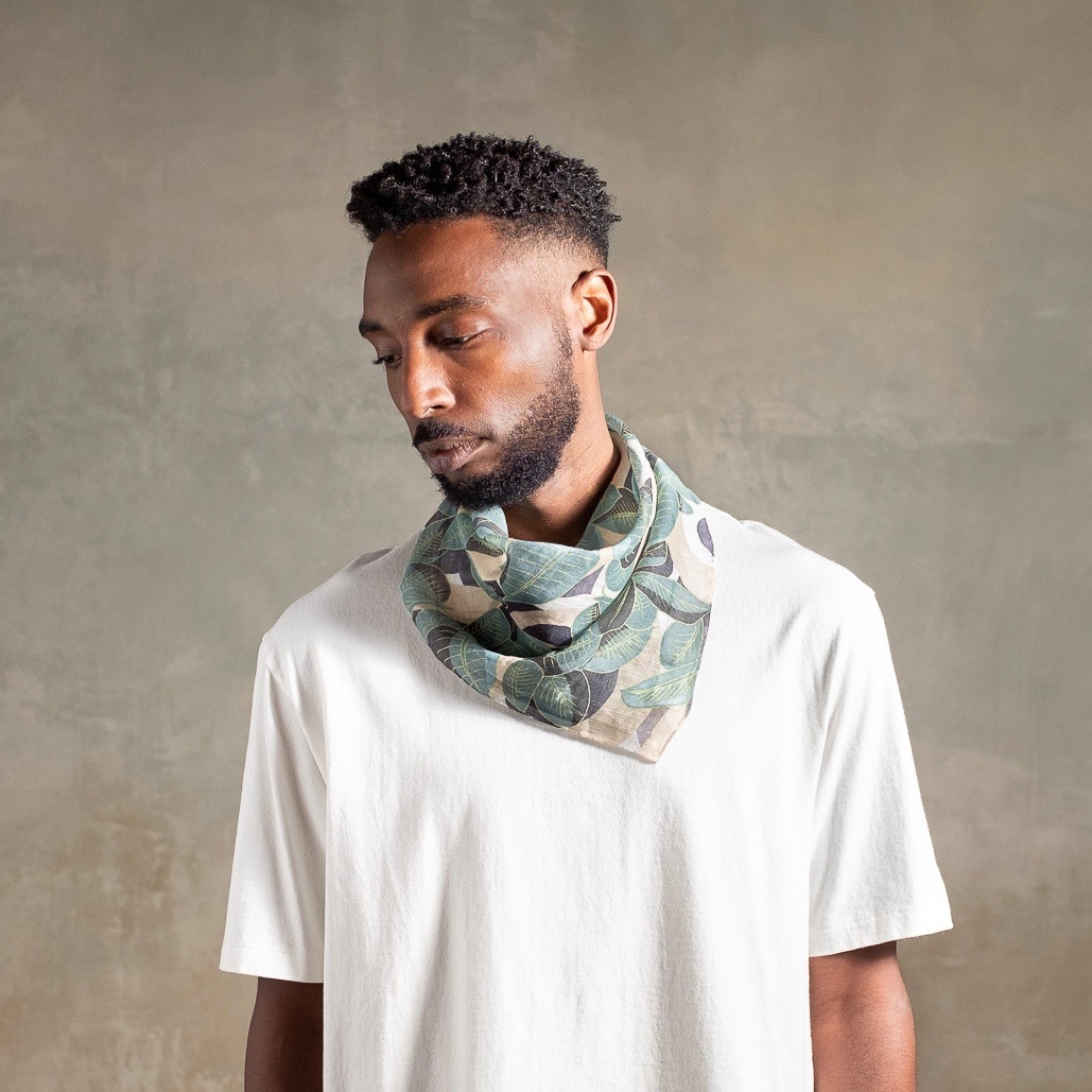 近江リネン April Green ８リング付きミニスカーフ Yarn Copper