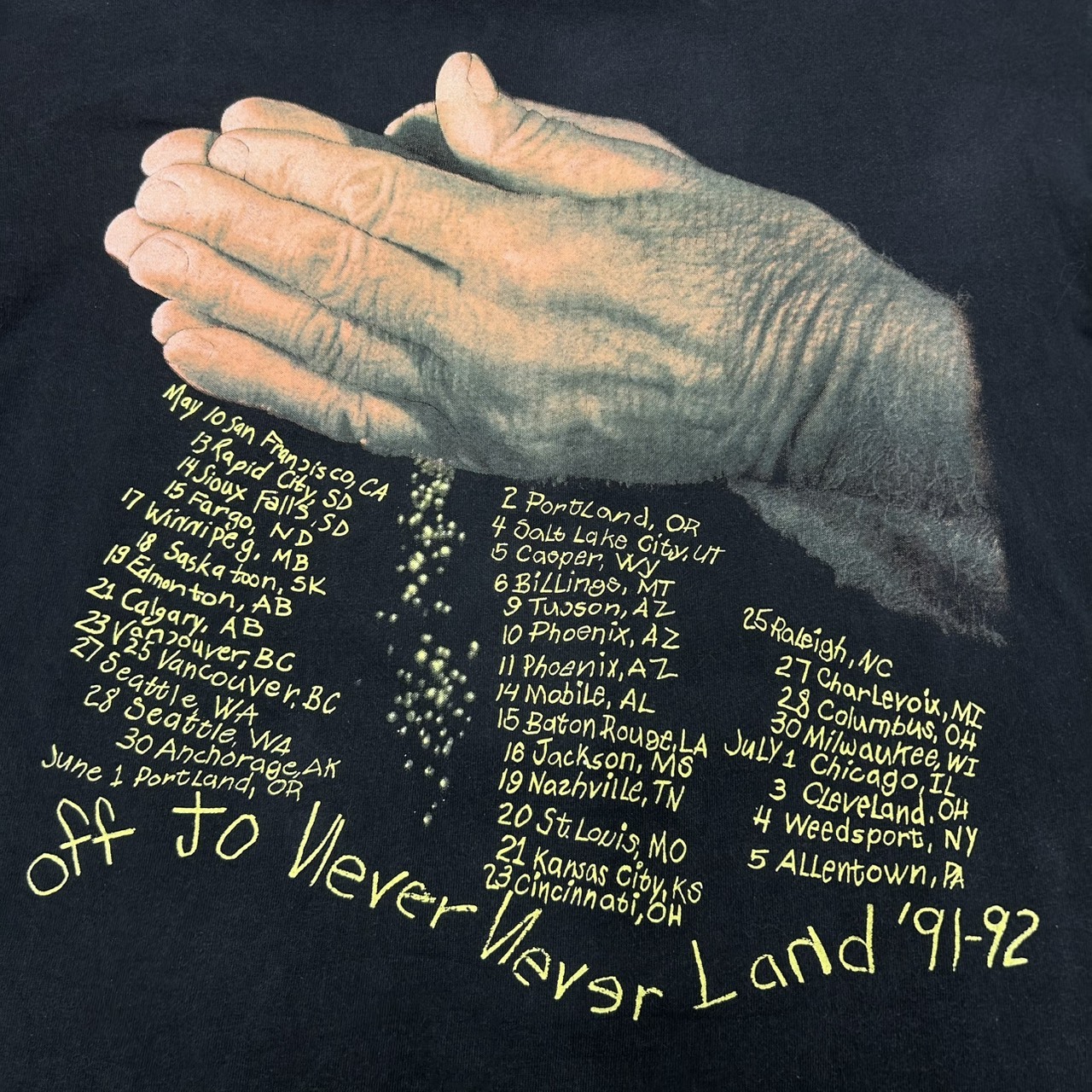 90s METALLICA “Enter Sandman” NEVER NEVER LAND Vintage Band T-Shirt Double Sided L の画像 6