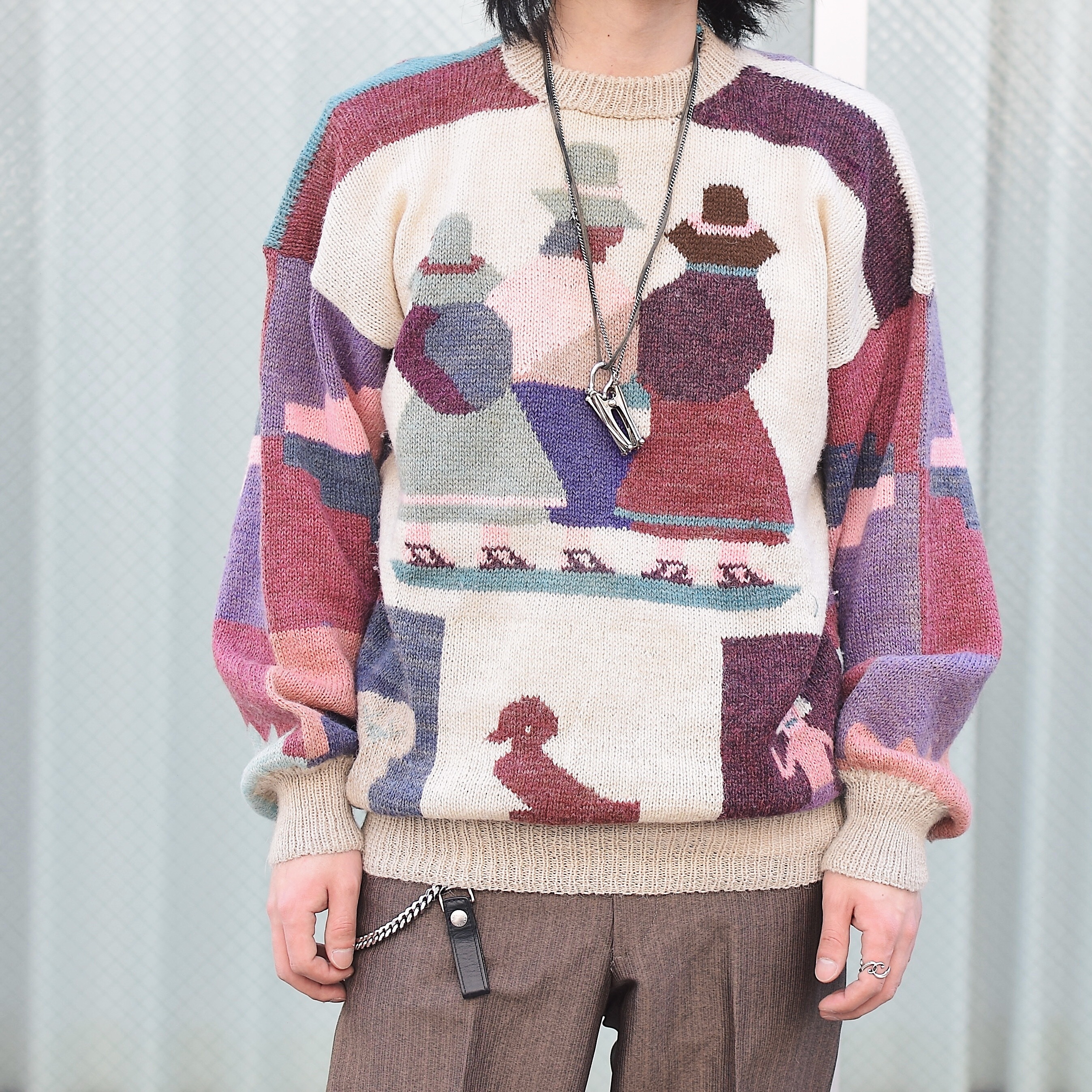 Vintage Hand knit Sweater の画像 3