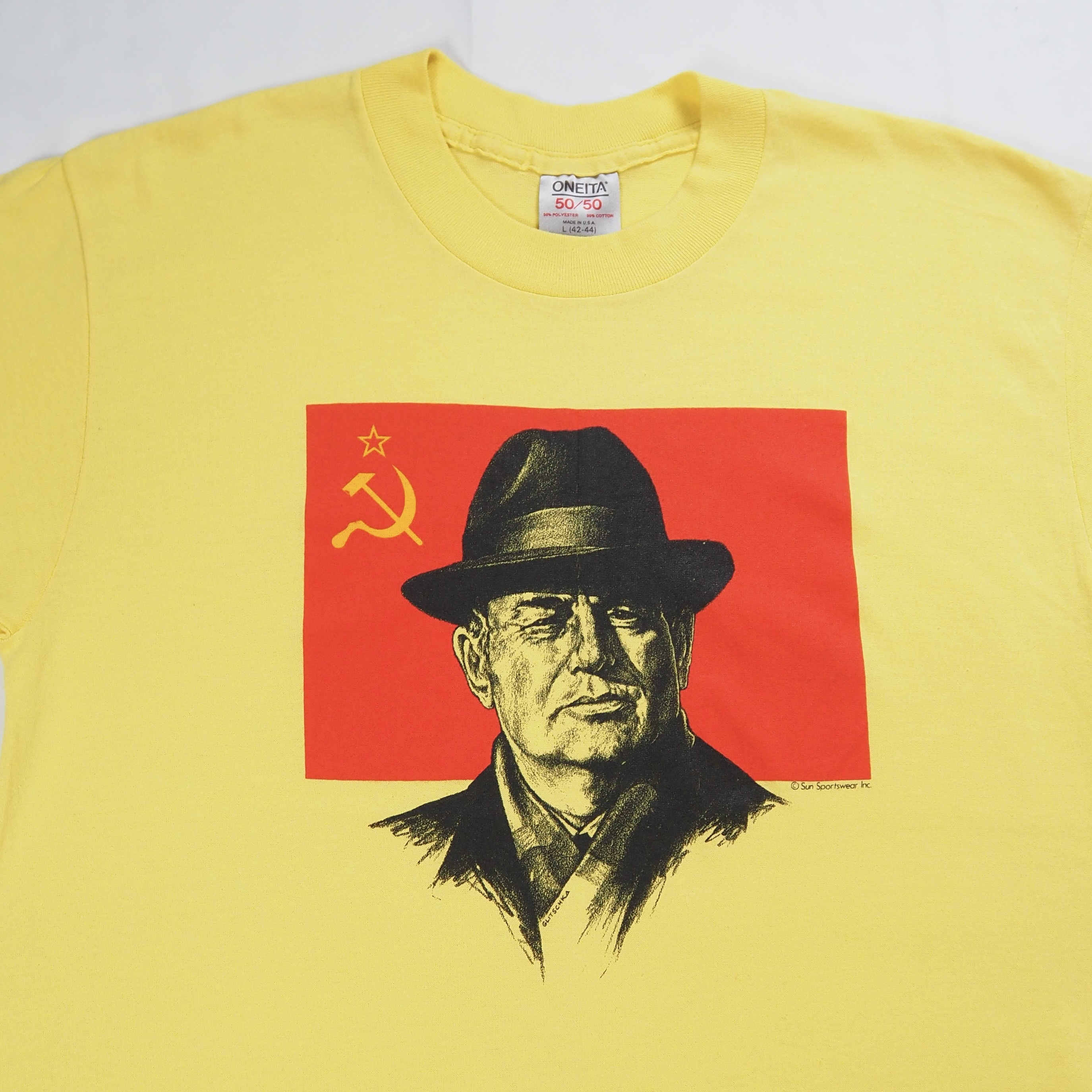 90’s ゴルバチョフTシャツ 共産主義 Lサイズ イエロー の画像 5