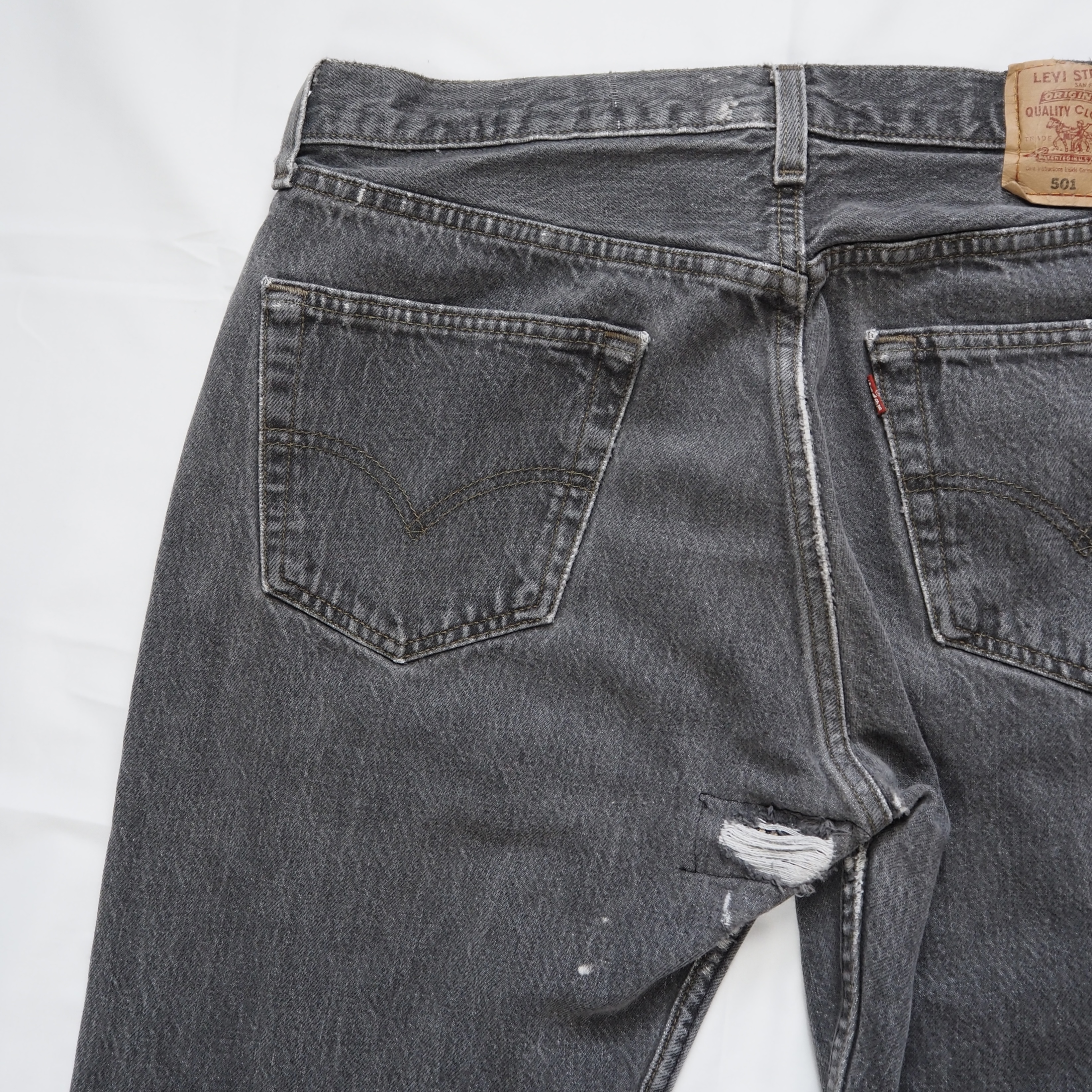 90’s Levi’s 501 先染めブラックデニム 34×30 の画像 14