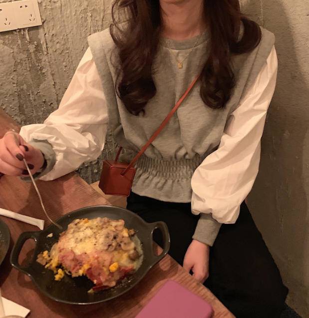 ブラウス トップス ペプラム ドッキング 長袖 ゆったり カジュアル 大人可愛い 韓国 オルチャン ファッション Manajily オルチャン 韓国 プチプラレディースファッション