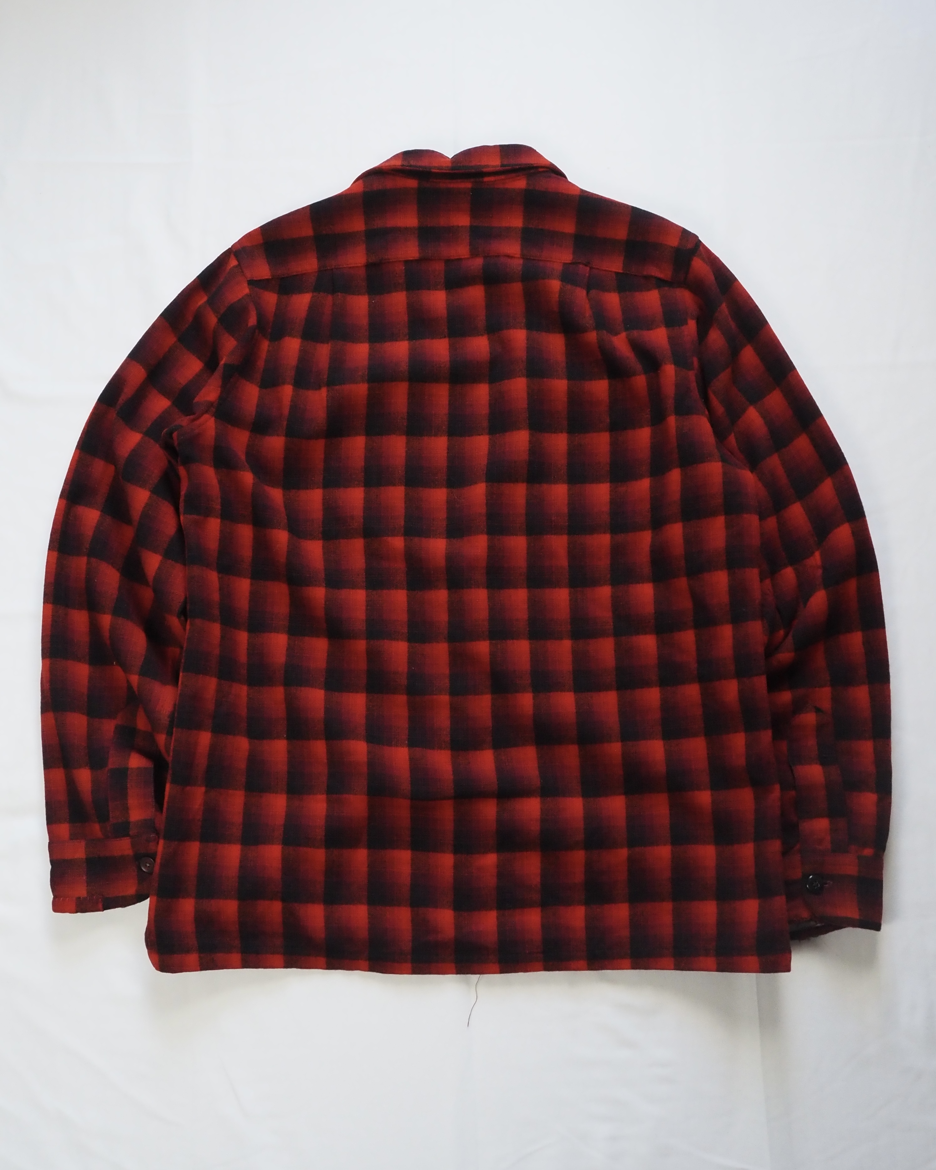 【VCM入荷】50’s Pendleton ウールシャツ オンブレチェック レッド×ブラック の画像 15