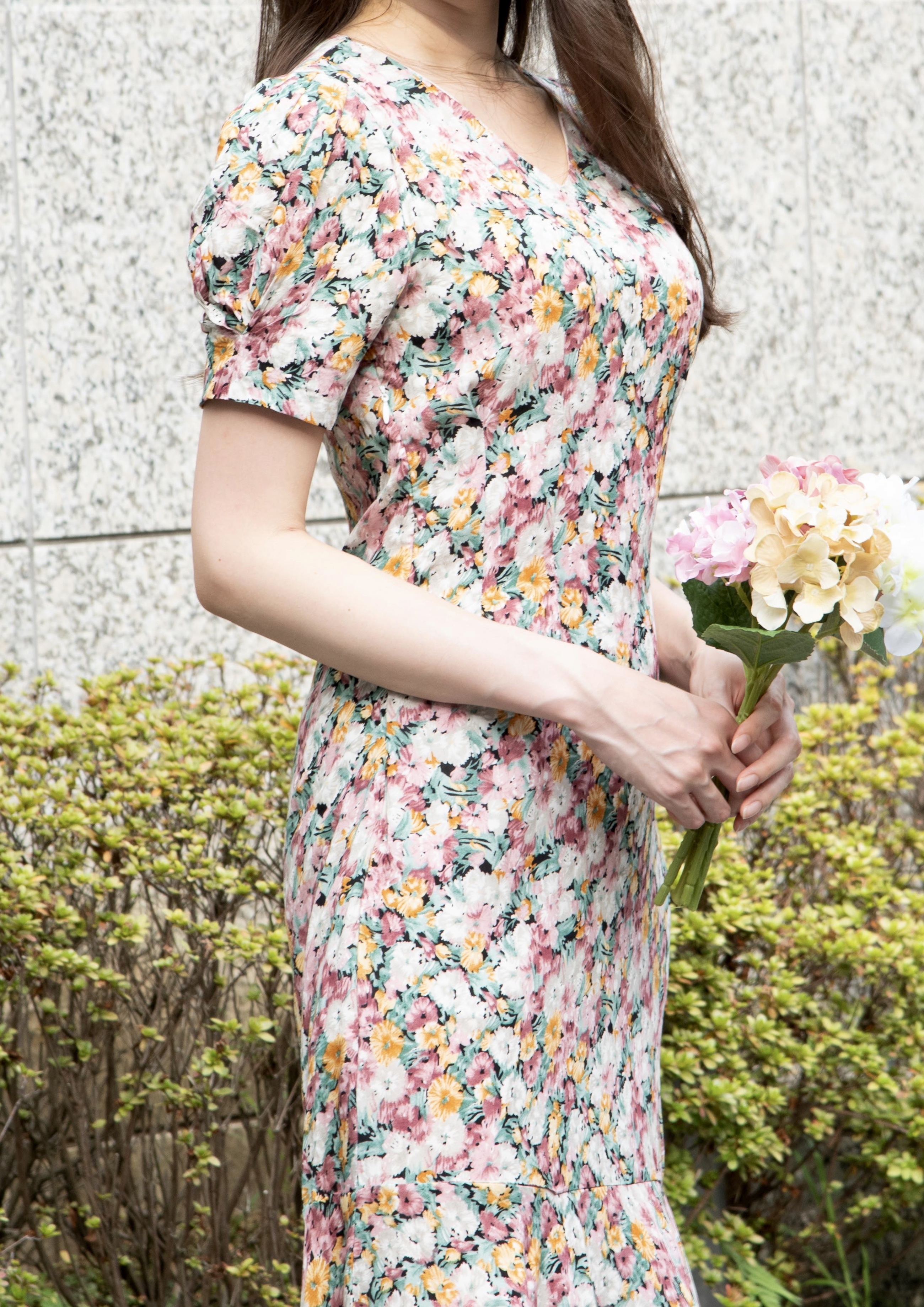Flower Dress 花柄aラインワンピース Eris