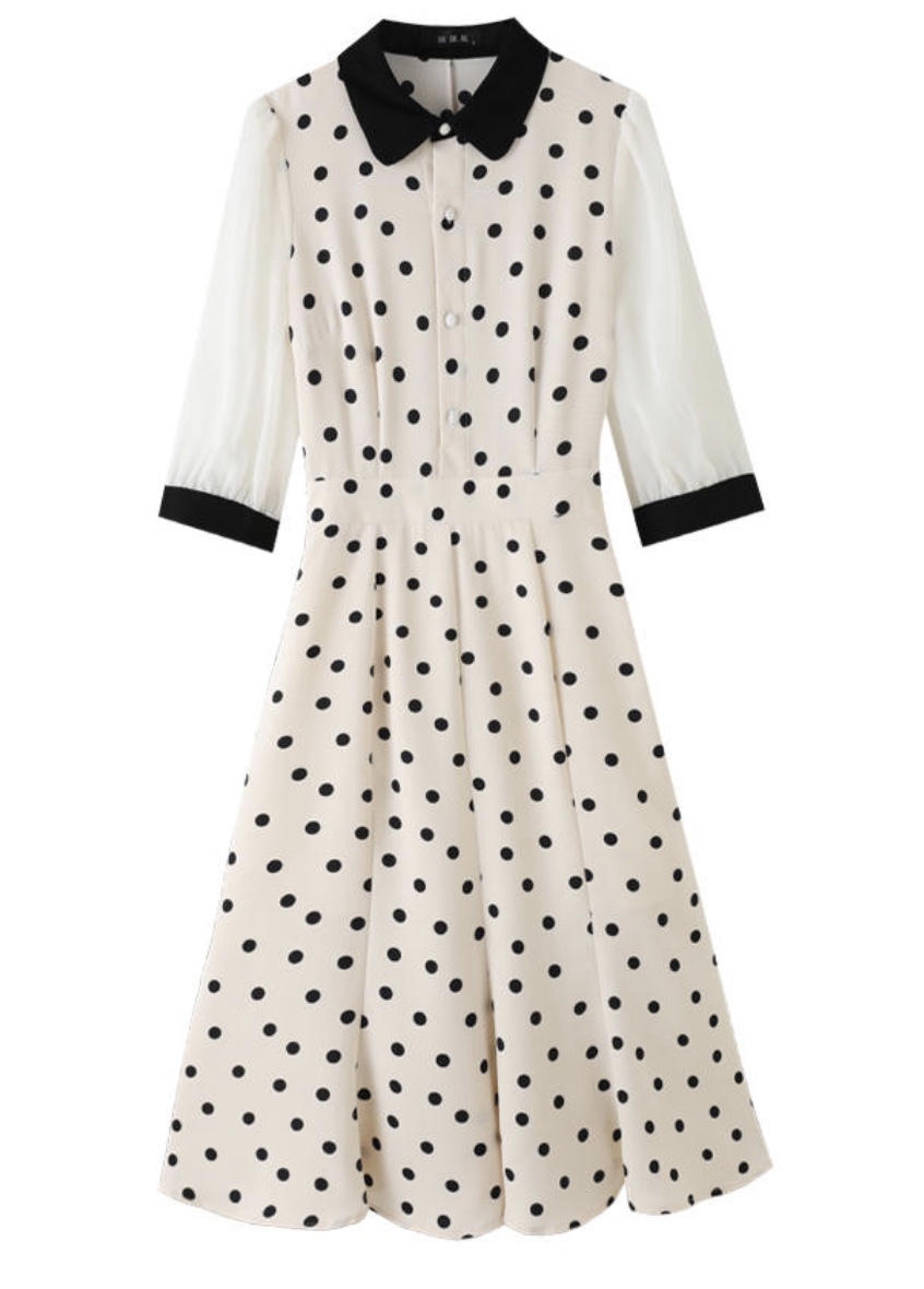 ドット柄レトロワンピース Mitoreru