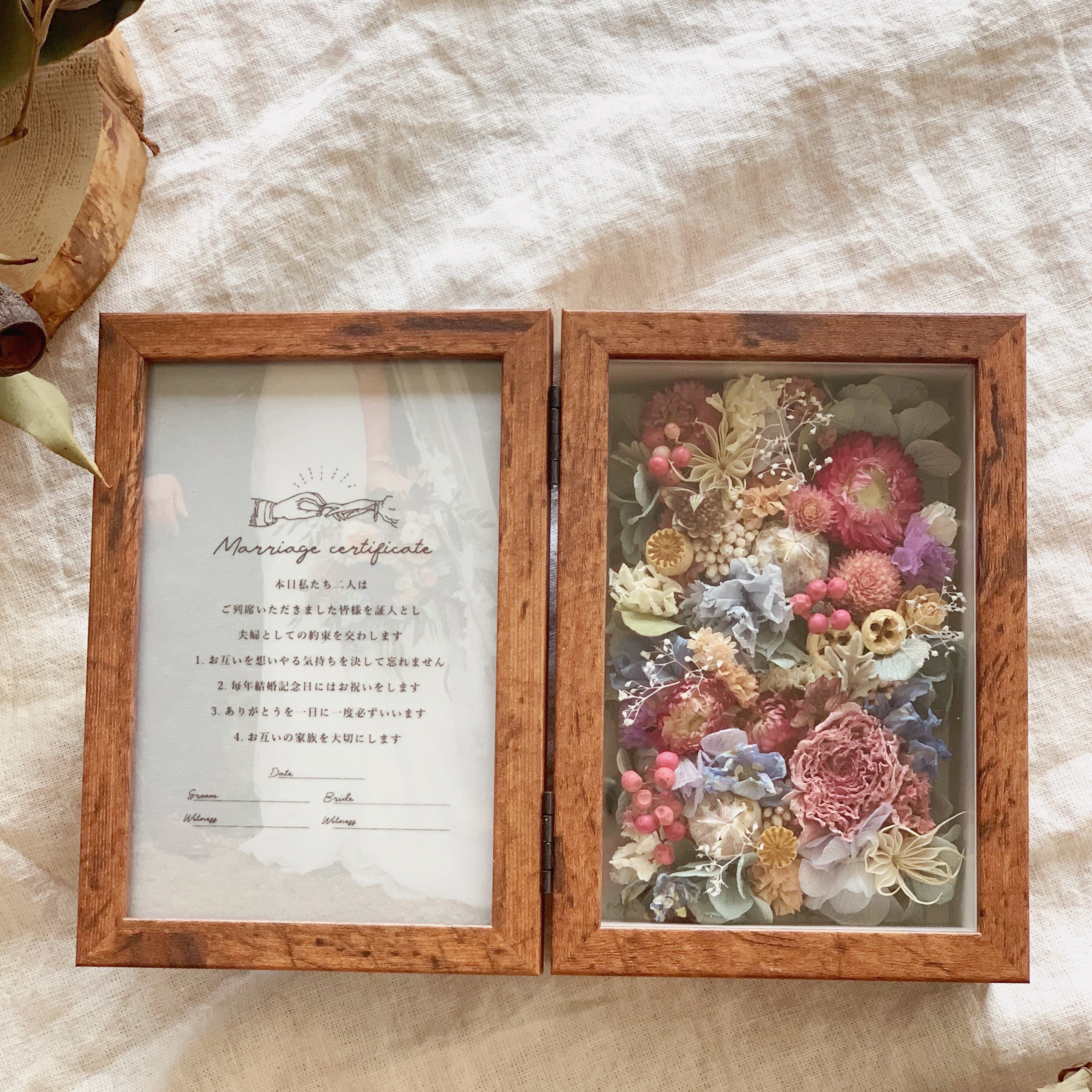 限定1点 結婚証明書 フラワーボックス Diy Store Pbw
