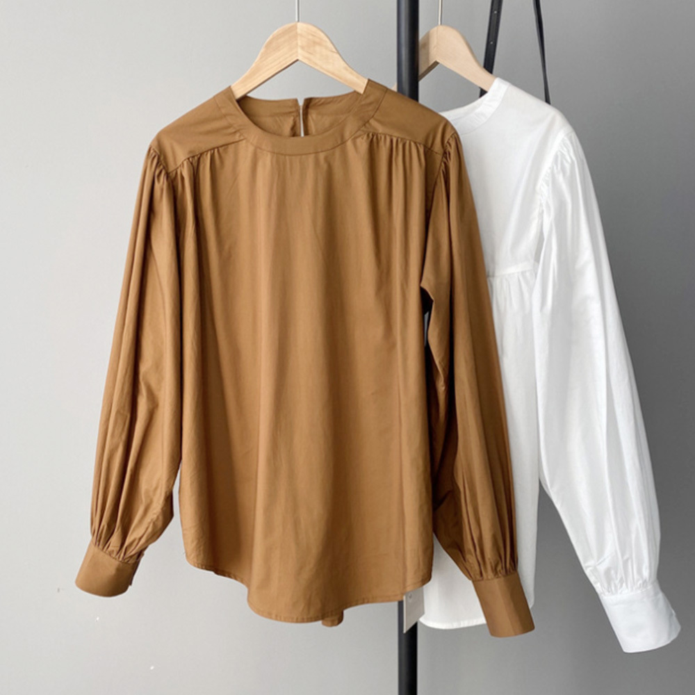 即納 ボリュームスリーブ ランタン袖 ギャザー丸首ブラウス Ts 03 She S Closet 即納 ボリュームスリーブ ランタン袖 ギャザー丸首ブラウス Ts 03 She S Closet