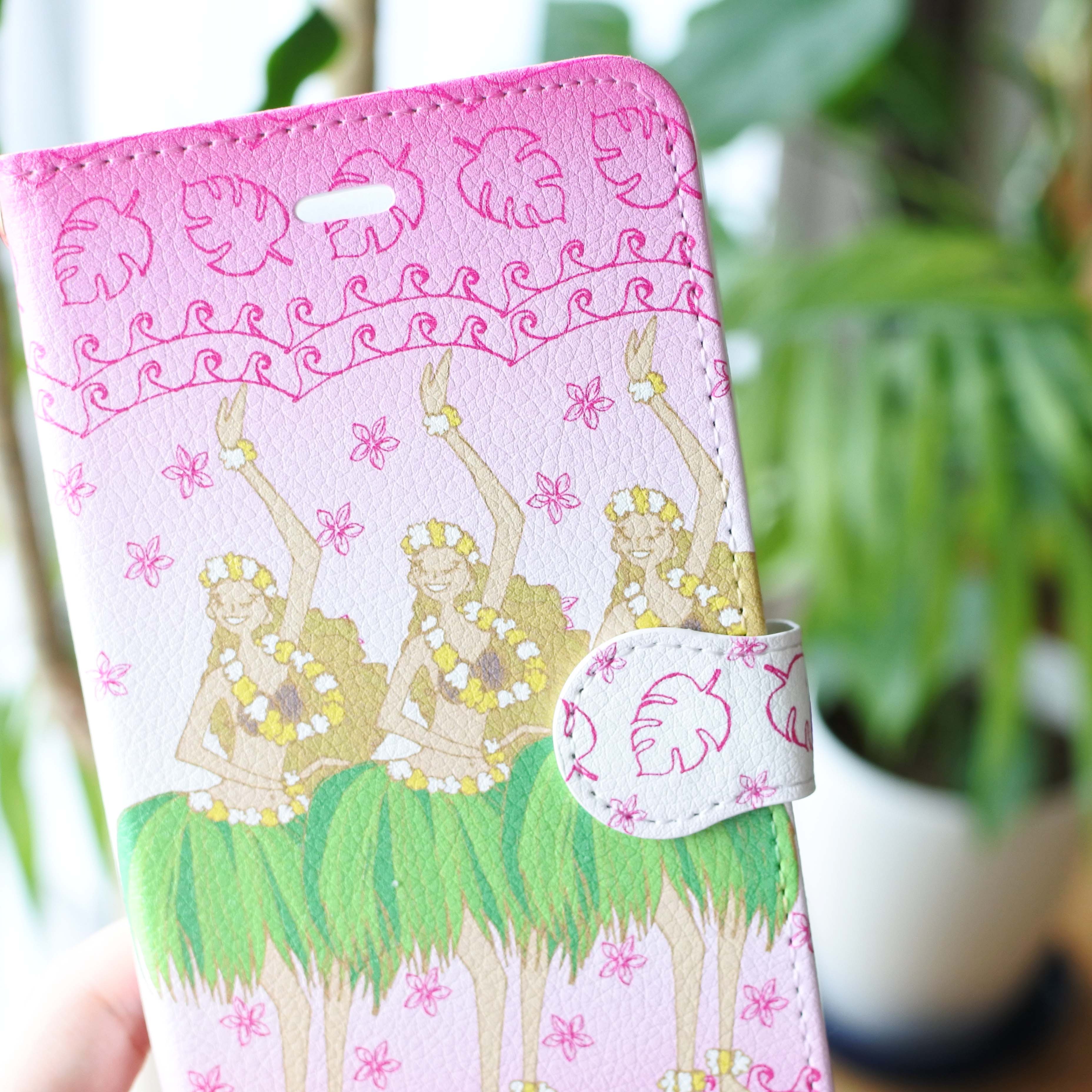 (iPhone)フラガールピンク 手帳型スマホケース - 画像3