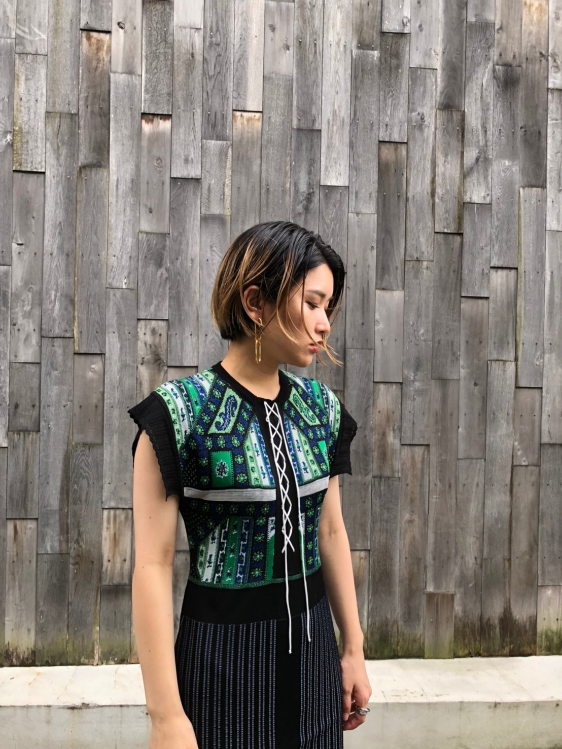 aw Mame Kurogouchi マメクロゴウチ Lace Up Knit Dress Trentのオンラインショップ 福岡市のセレクトショップ