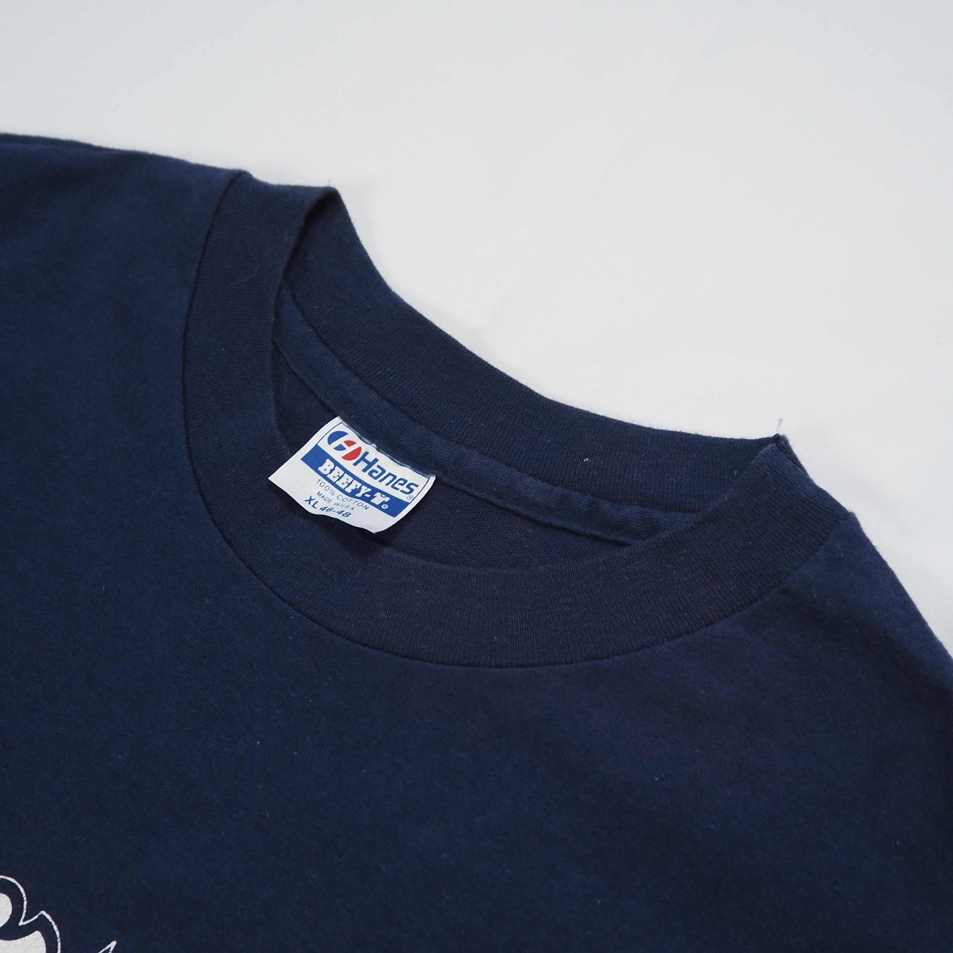 90’s Hanes プリントTシャツ オールドイングリッシュ XL ネイビー の画像 8