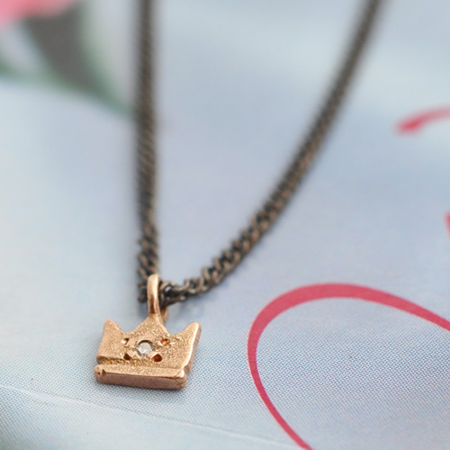 Scosha スコーシャ 10k Rose Gold Crown With Diamond Necklace