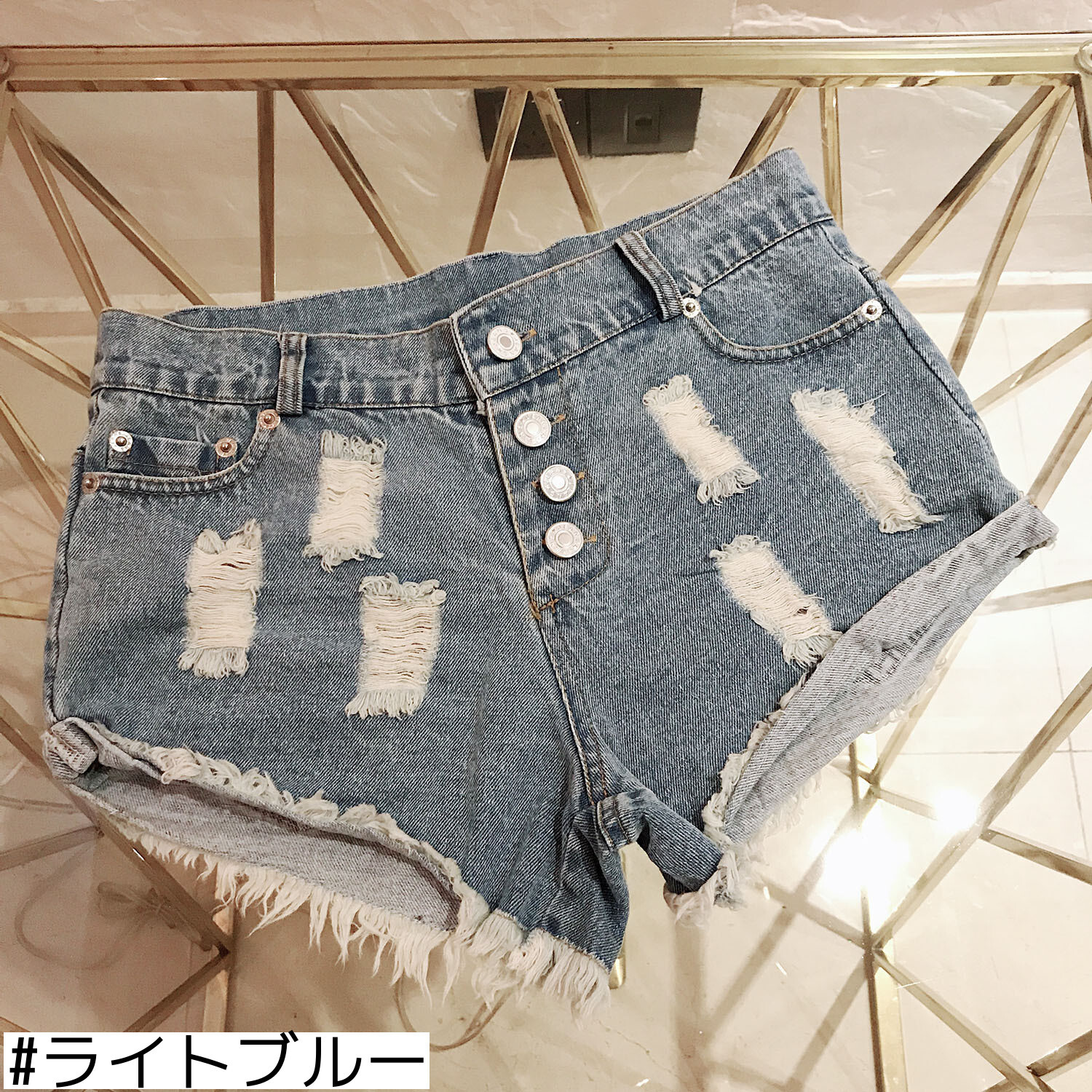 ショートパンツパンツヨーロッパとアメリカのジーンズナイトクラブ女性のセクシーなハイウエストの穴 ハイウェスト サマー 夏物 ショーツ ブルマー