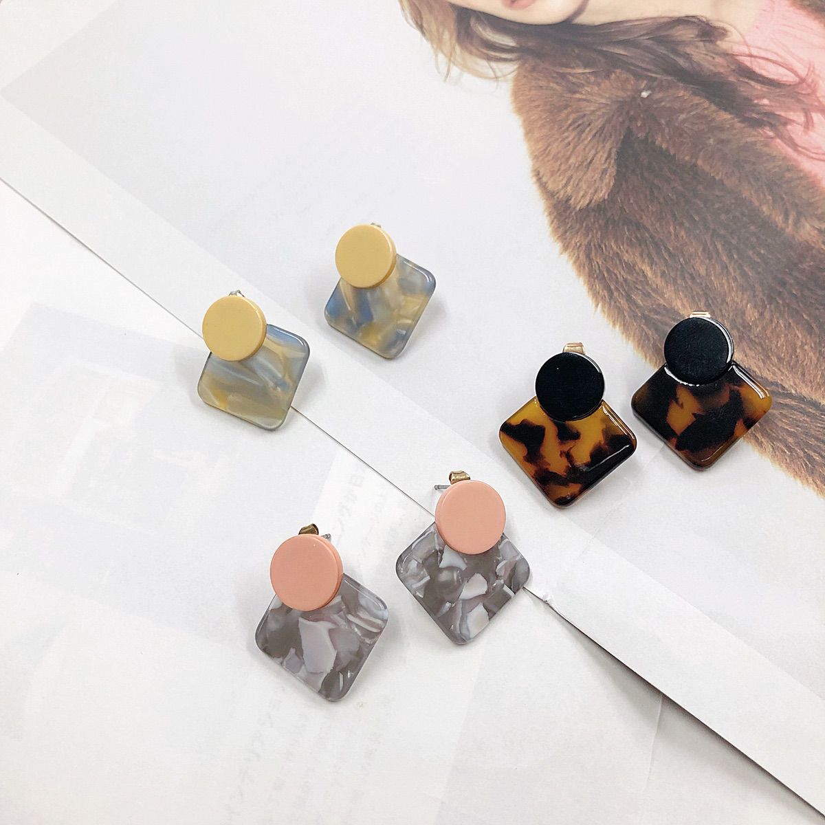 アセチサークルスクエアピアス ピアス アセチ シンプル おしゃれ かわいい デイリー セレクトショップオンリーユー