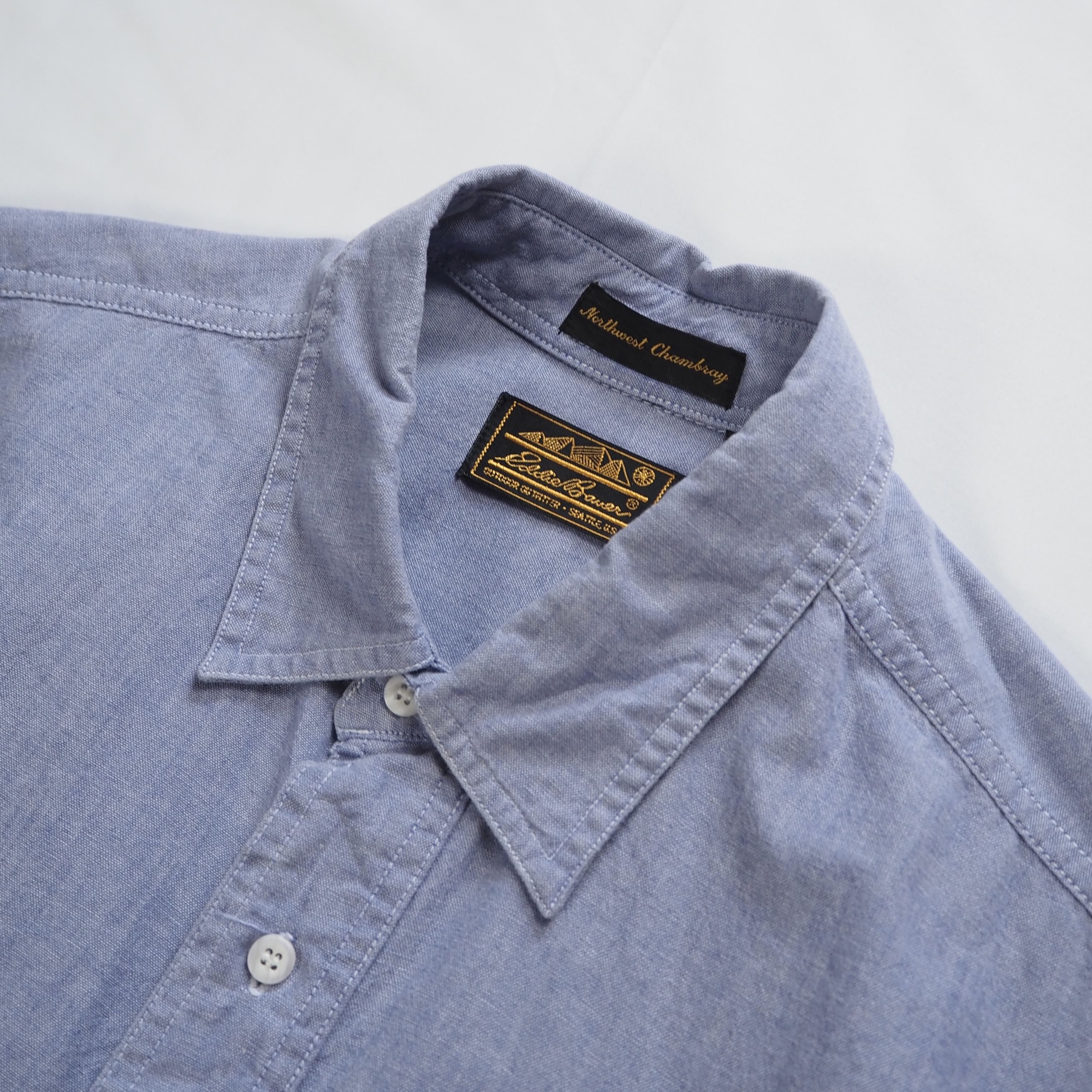 90’s Eddie Bauer シャンブレーシャツ Lサイズ の画像 3