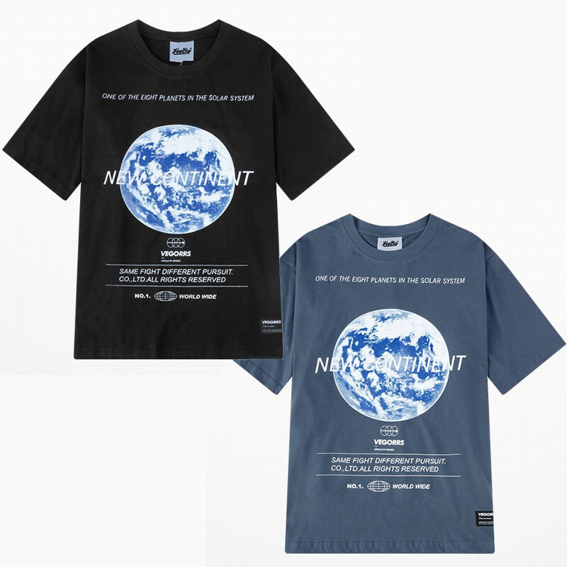 ユニセックス 半袖 Tシャツ メンズ レディース New Coutinent 英字 地球 プリント オーバーサイズ 大きいサイズ ルーズ ストリート Tbn Mamos マモス ストリートファッションならお任せ 韓国ファッションがお好きな方も要チェックです